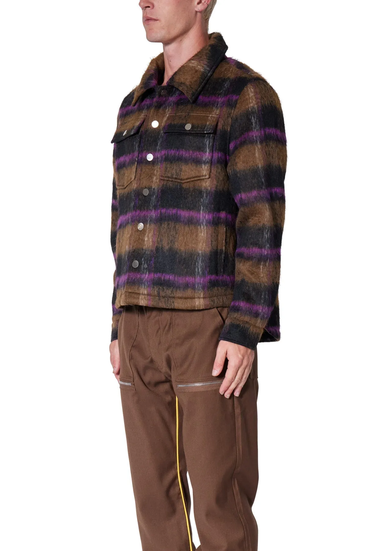 Brushed Flannel Jacket - Brown sold by MNML product image thumbnail 3