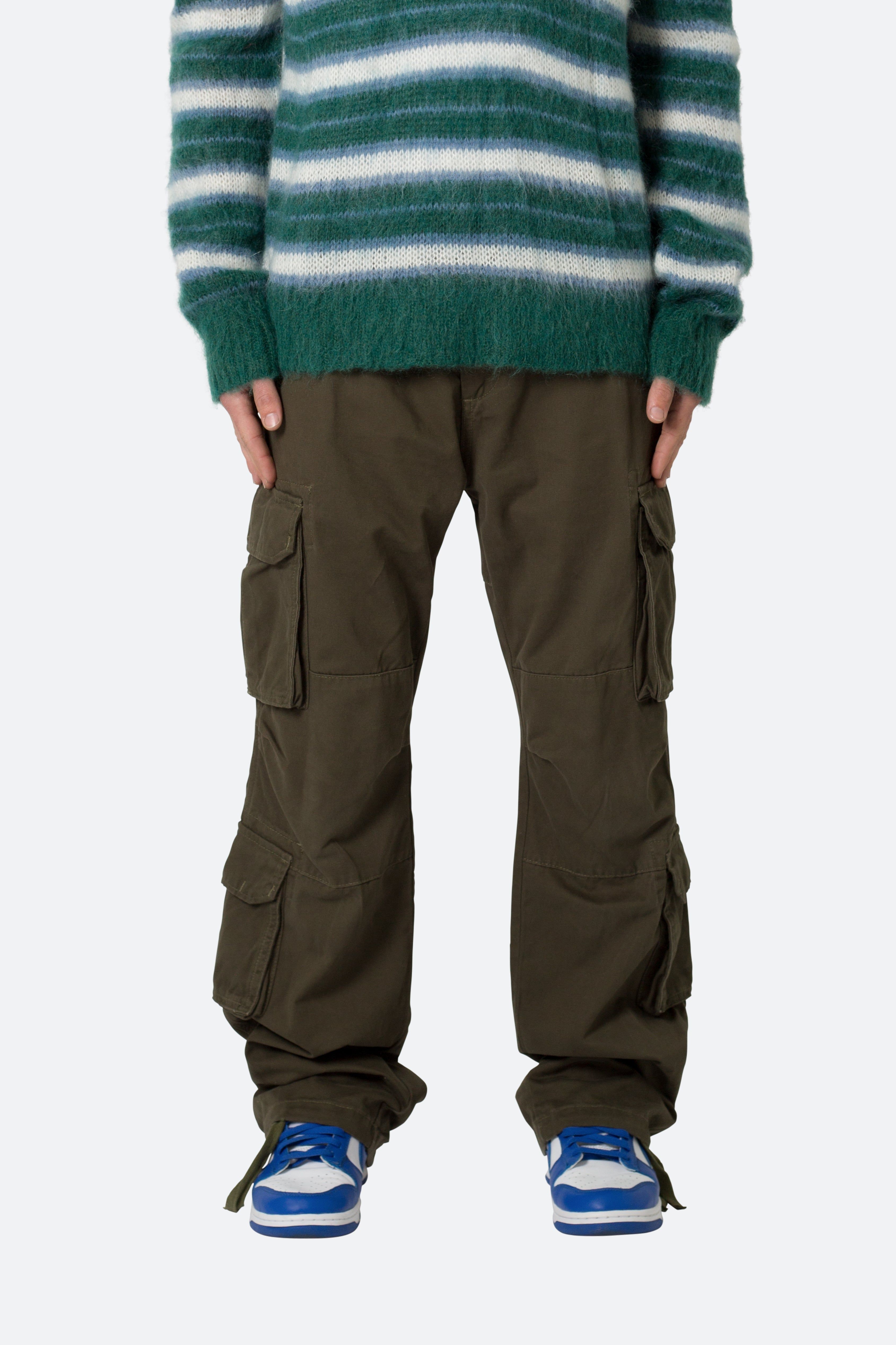 Baggy Double Cargo Pants - Olive sold by MNML