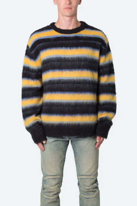 Striped Mohair Sweater - Black sold by MNML