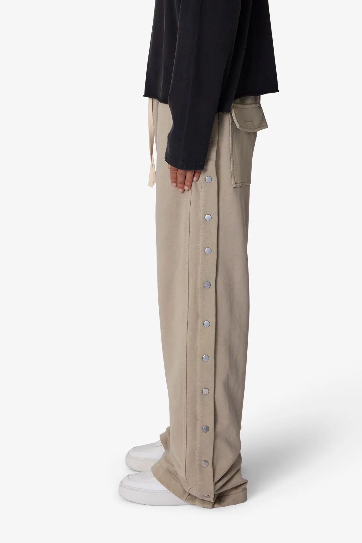 Side Snap Fleece Pants - Washed Earth sold by MNML product image thumbnail 4