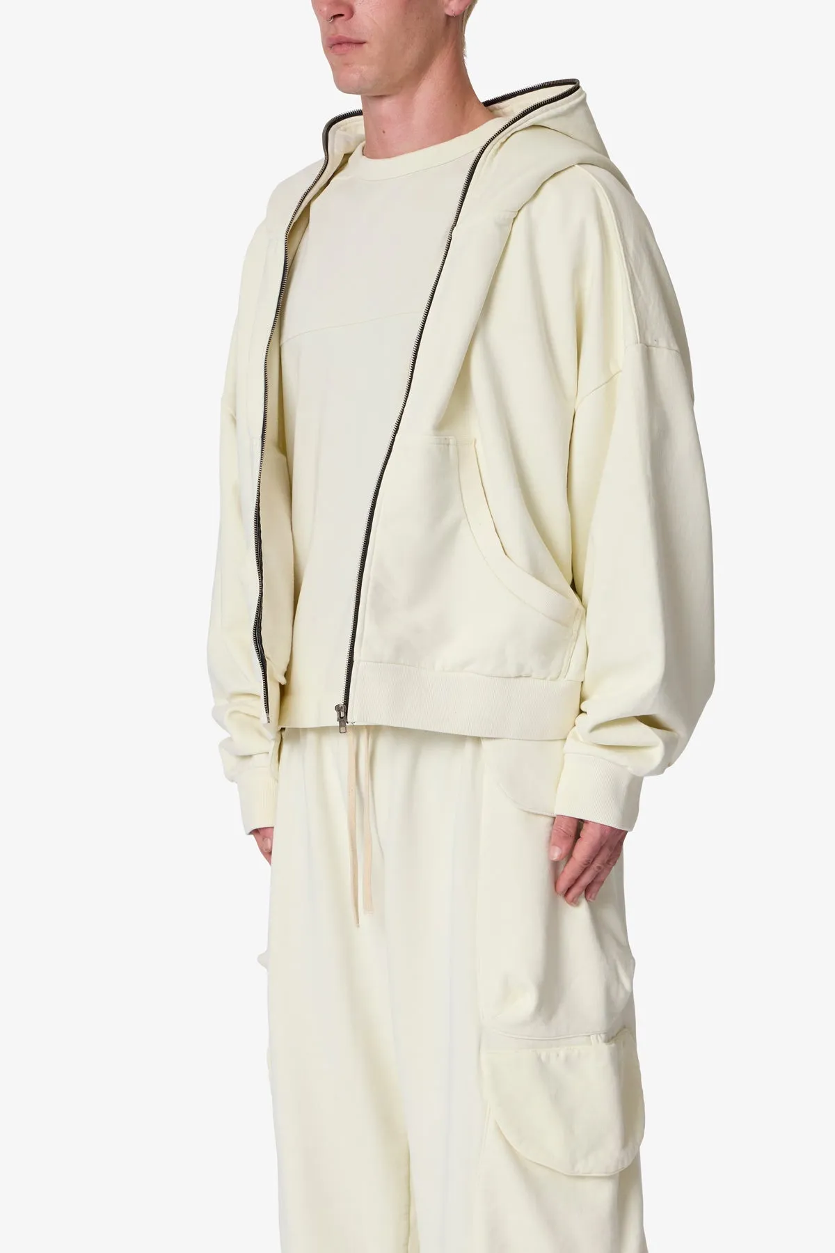 Full Zip Hoodie - Off White sold by MNML product image thumbnail 3