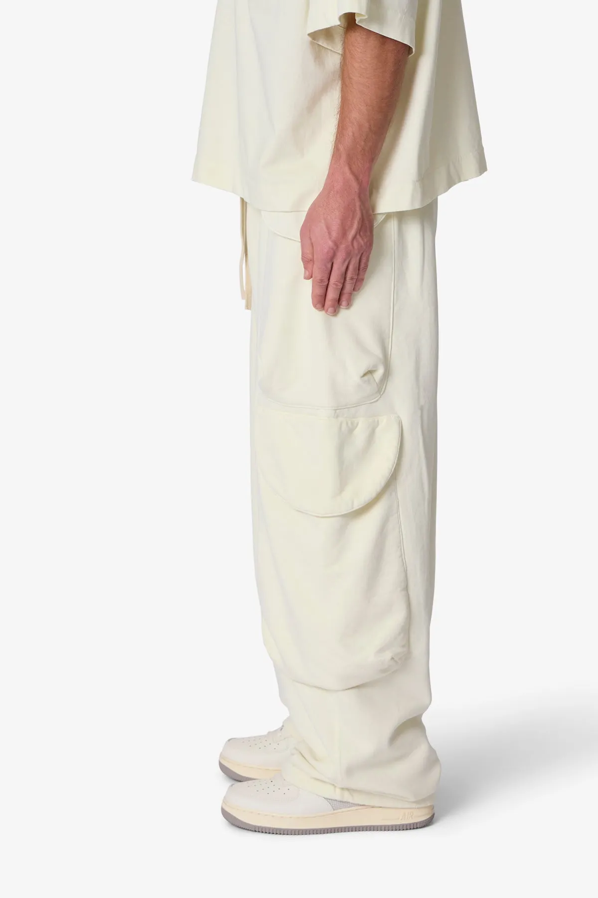 Side Cargo Pocket Sweatpants - Off White sold by MNML product image thumbnail 4