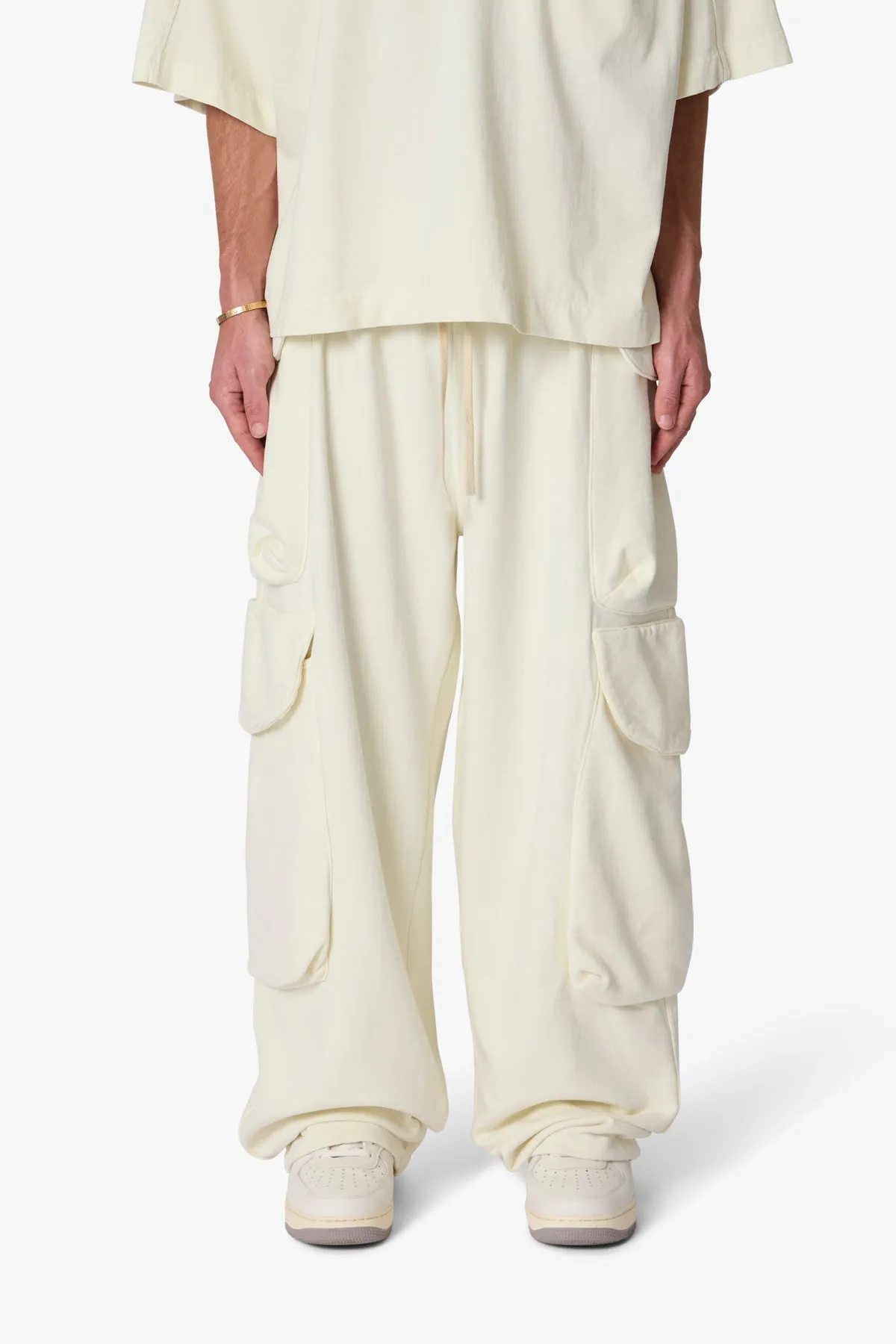 Side Cargo Pocket Sweatpants - Off White sold by MNML product image thumbnail 2