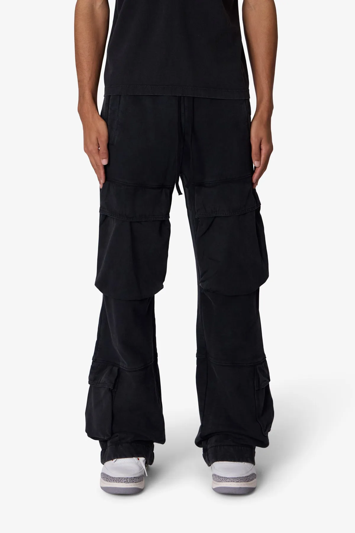 Front Cargo Sweatpants - Washed Black sold by MNML