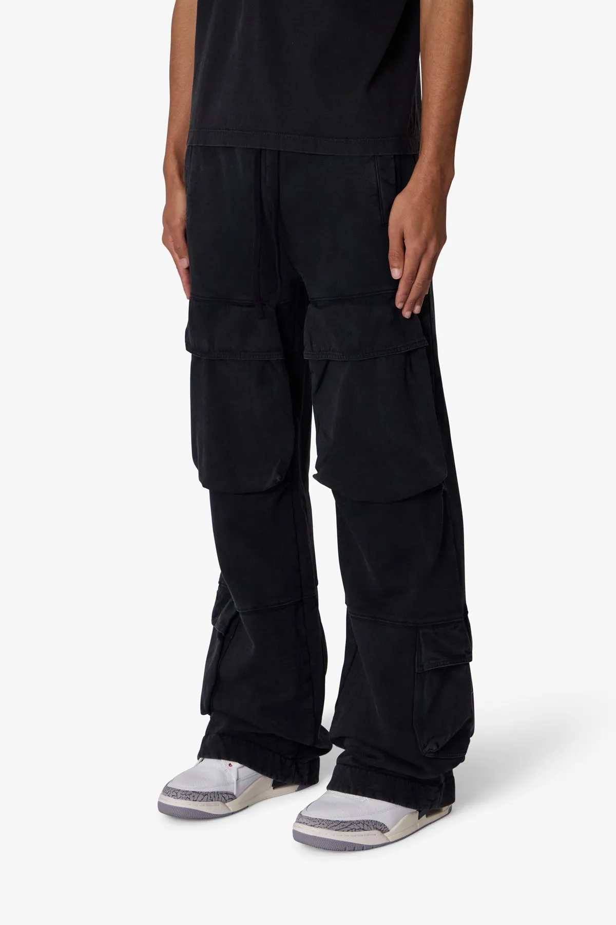 Front Cargo Sweatpants - Washed Black sold by MNML product image thumbnail 3