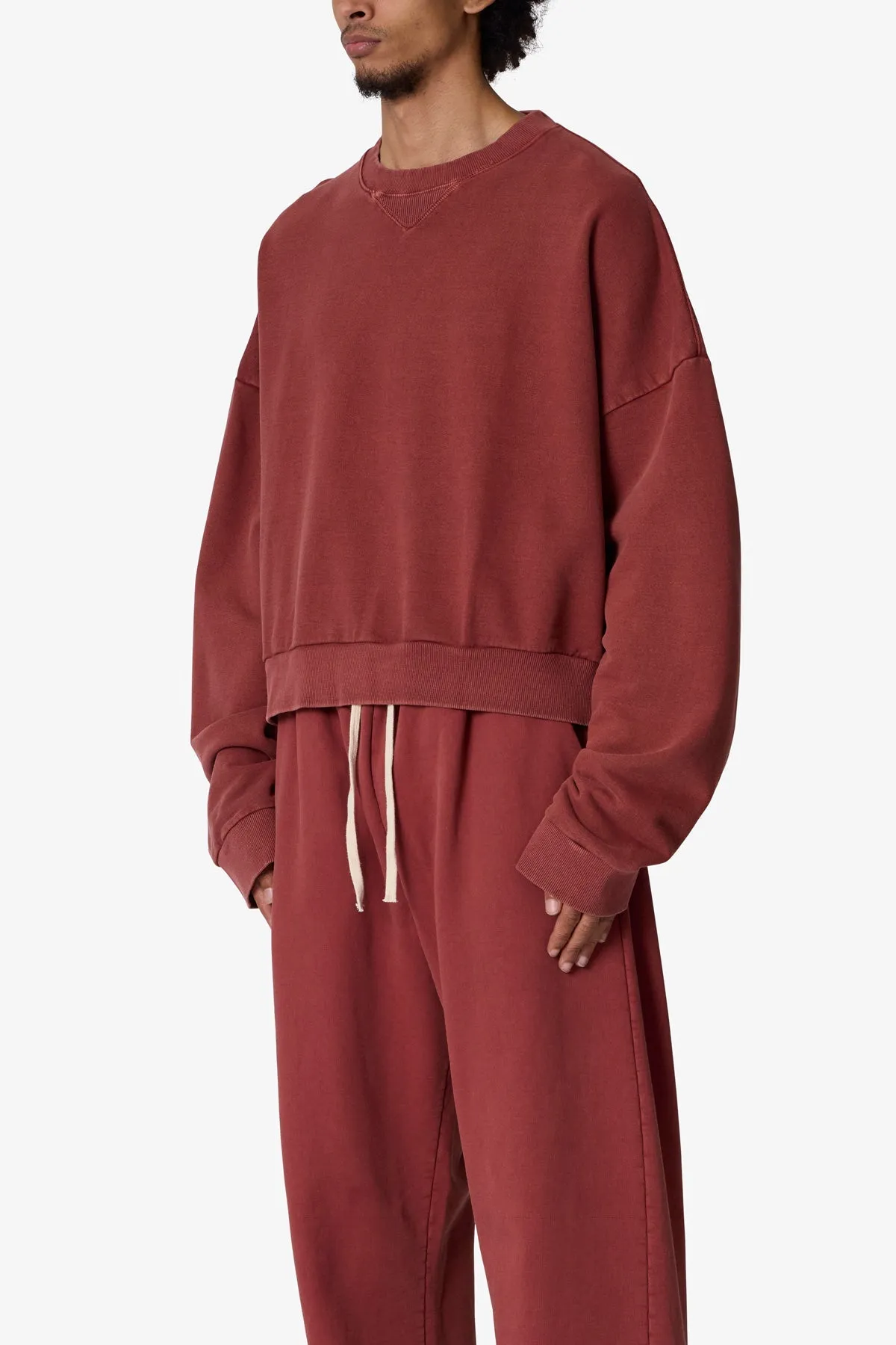Cropped Crewneck - Rust sold by MNML product image thumbnail 3