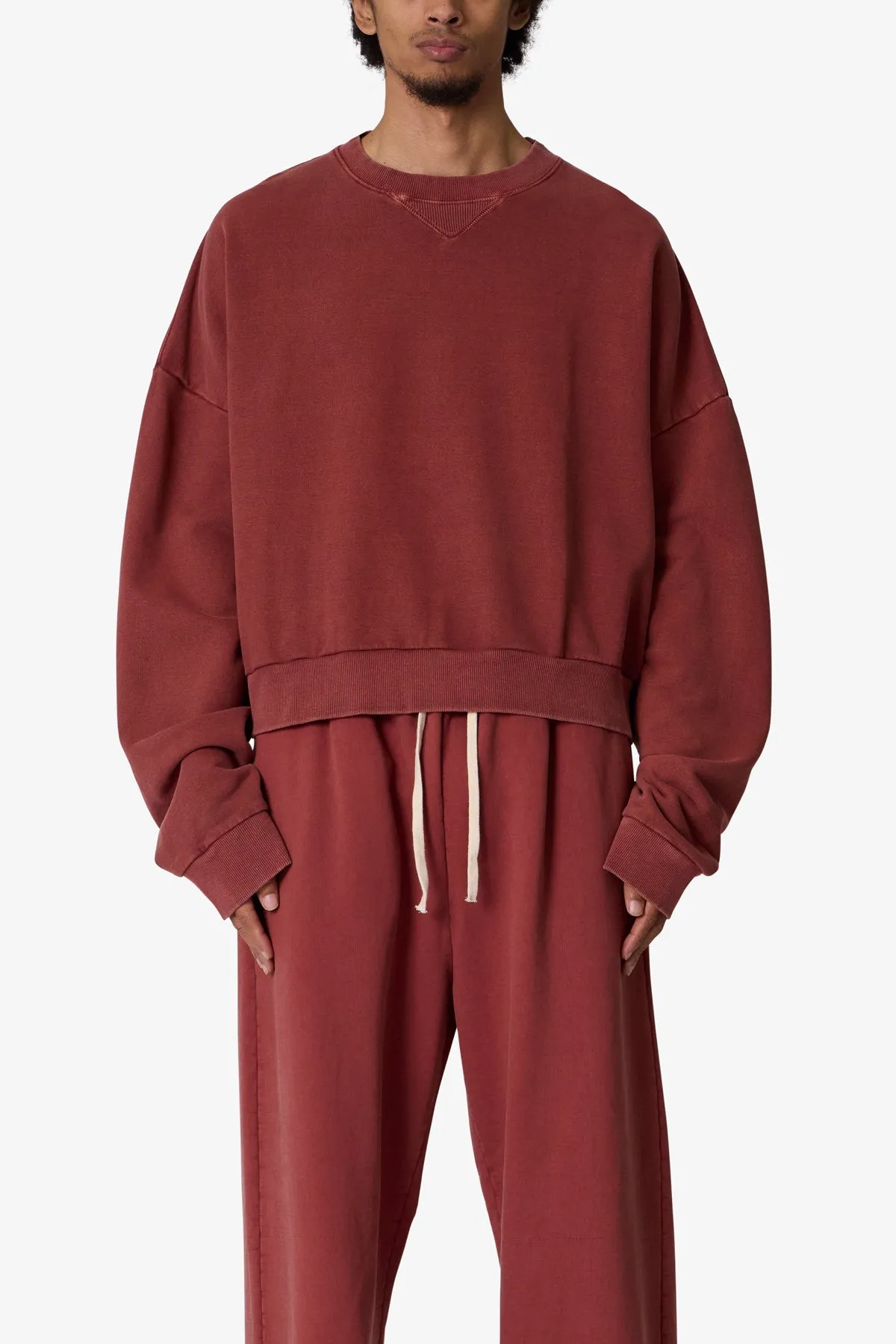 Cropped Crewneck - Rust sold by MNML product image thumbnail 2