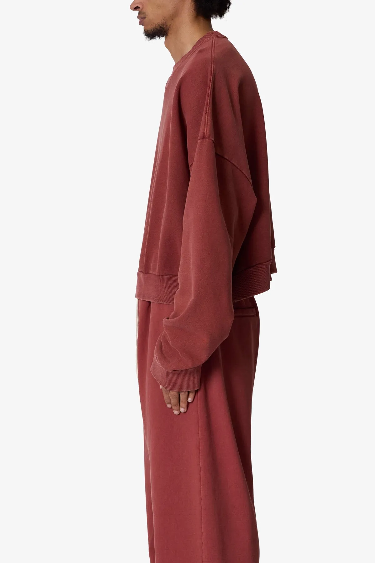 Cropped Crewneck - Rust sold by MNML product image thumbnail 4