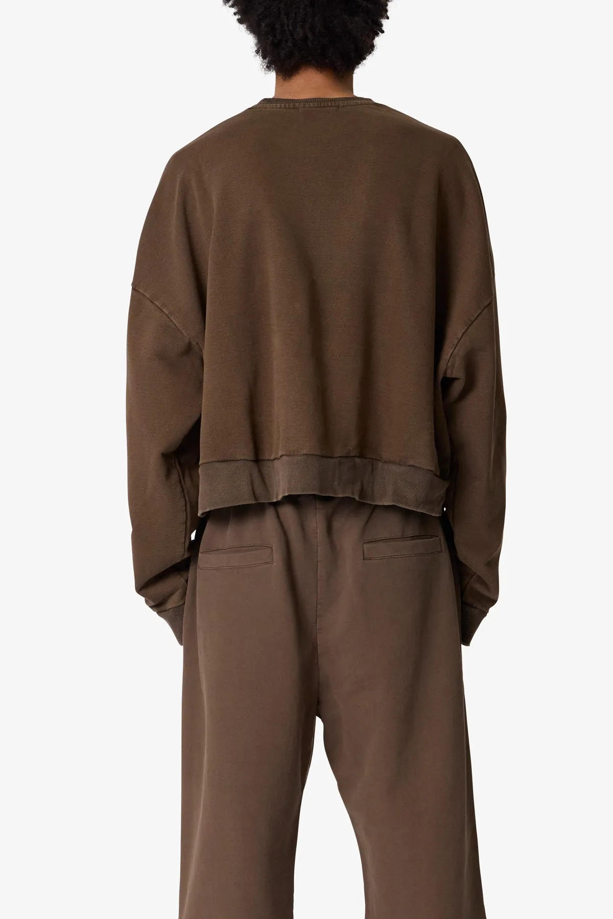 Cropped Crewneck - Olive sold by MNML product image thumbnail 5