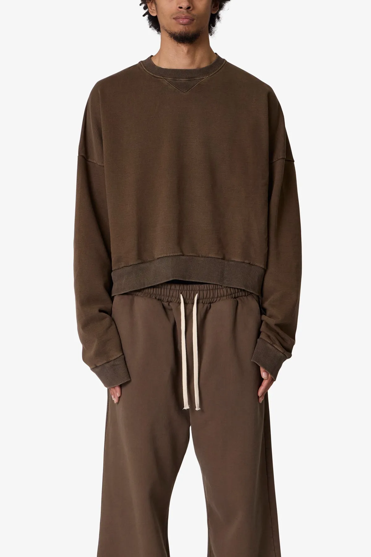 Cropped Crewneck - Olive sold by MNML product image thumbnail 2