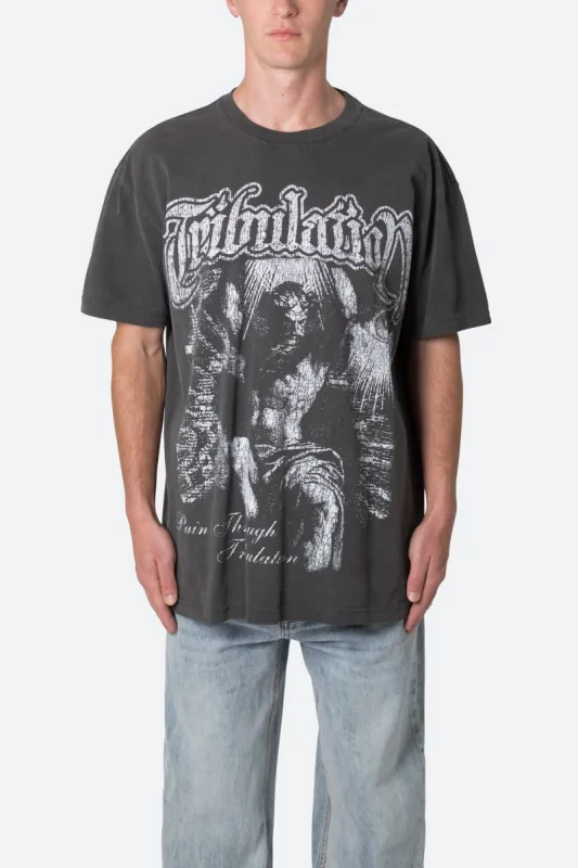 Tribulation Tee - Washed Black sold by MNML