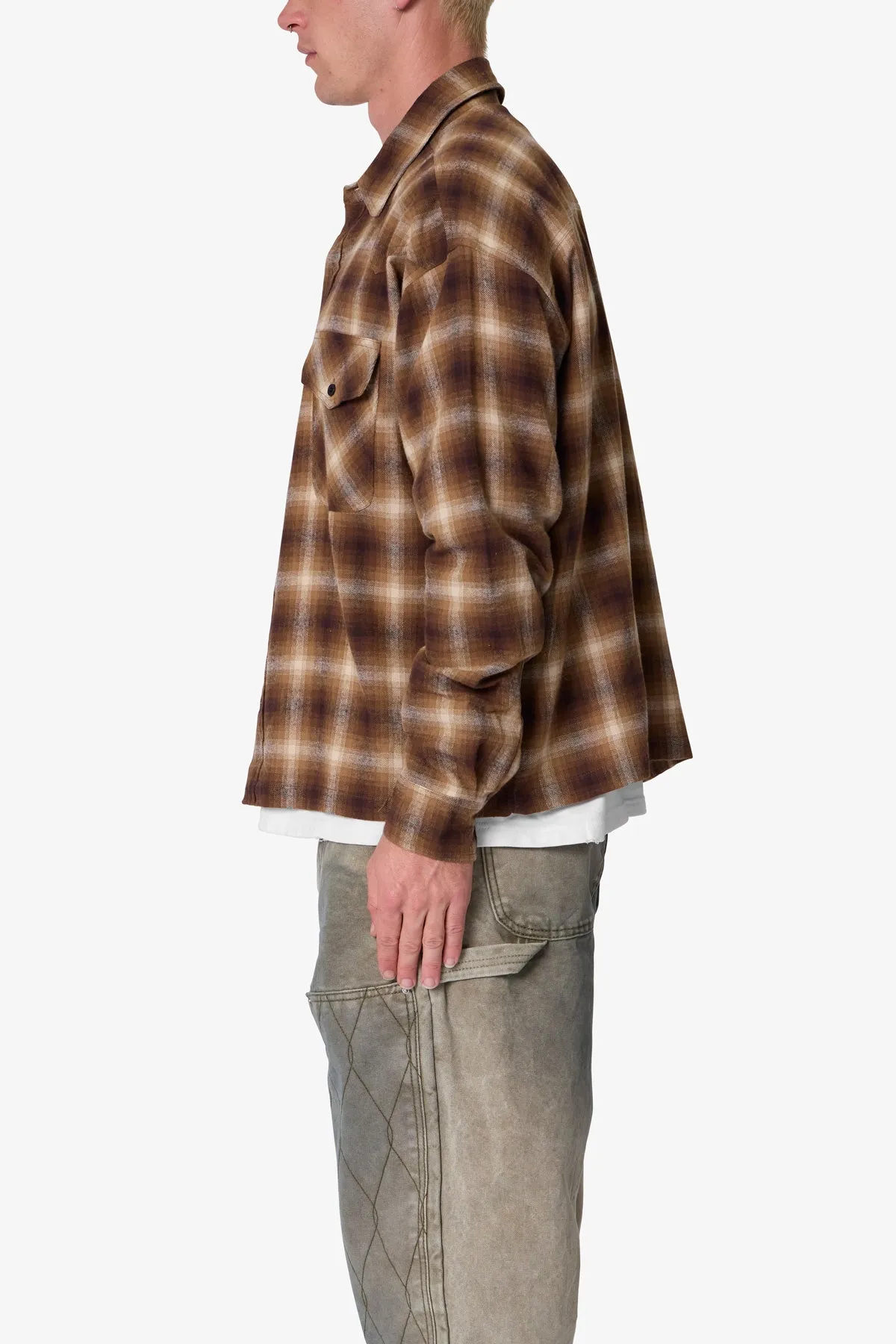 Western Flannel Shirt - Brown sold by MNML product image thumbnail 4