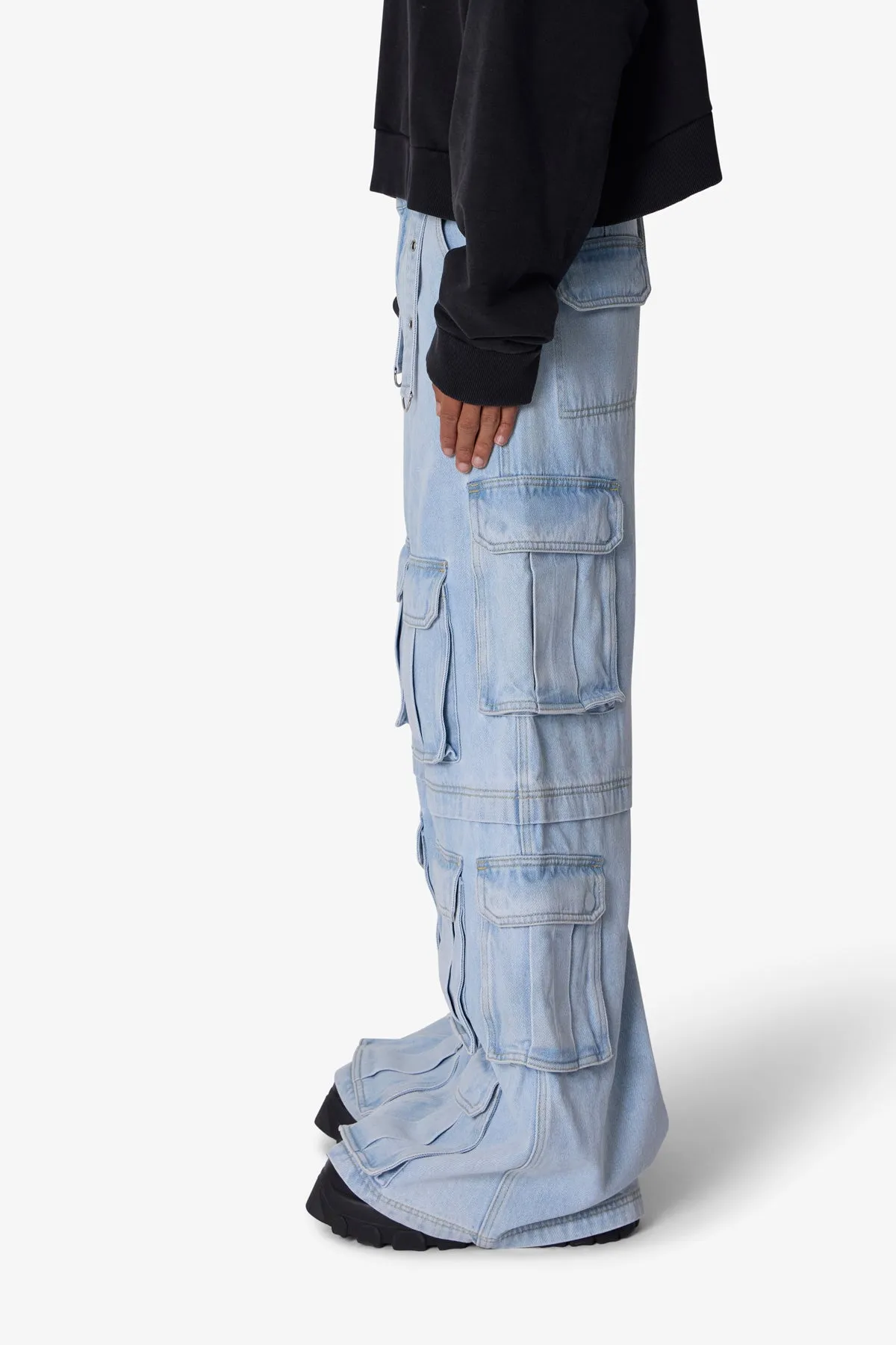Rave Multi Cargo Denim - Light Blue sold by MNML product image thumbnail 4