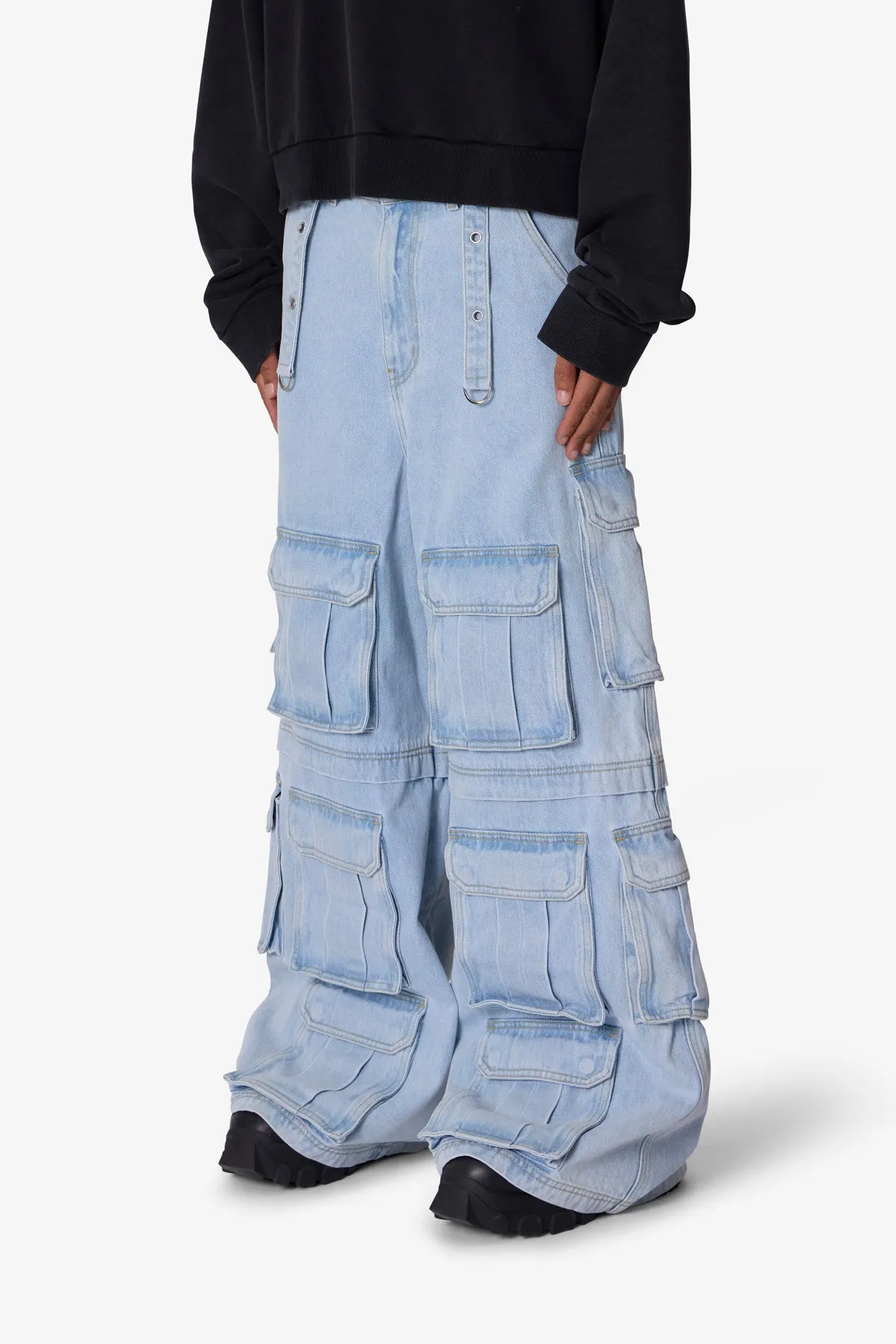 Rave Multi Cargo Denim - Light Blue sold by MNML product image thumbnail 3