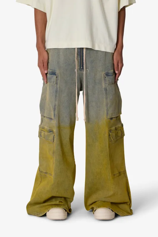 K13 Rave Double Cargo Pants - Blue/Yellow sold by MNML