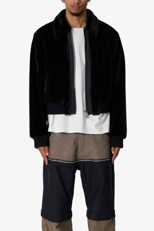 Night Wolf Faux Jacket - Black sold by MNML