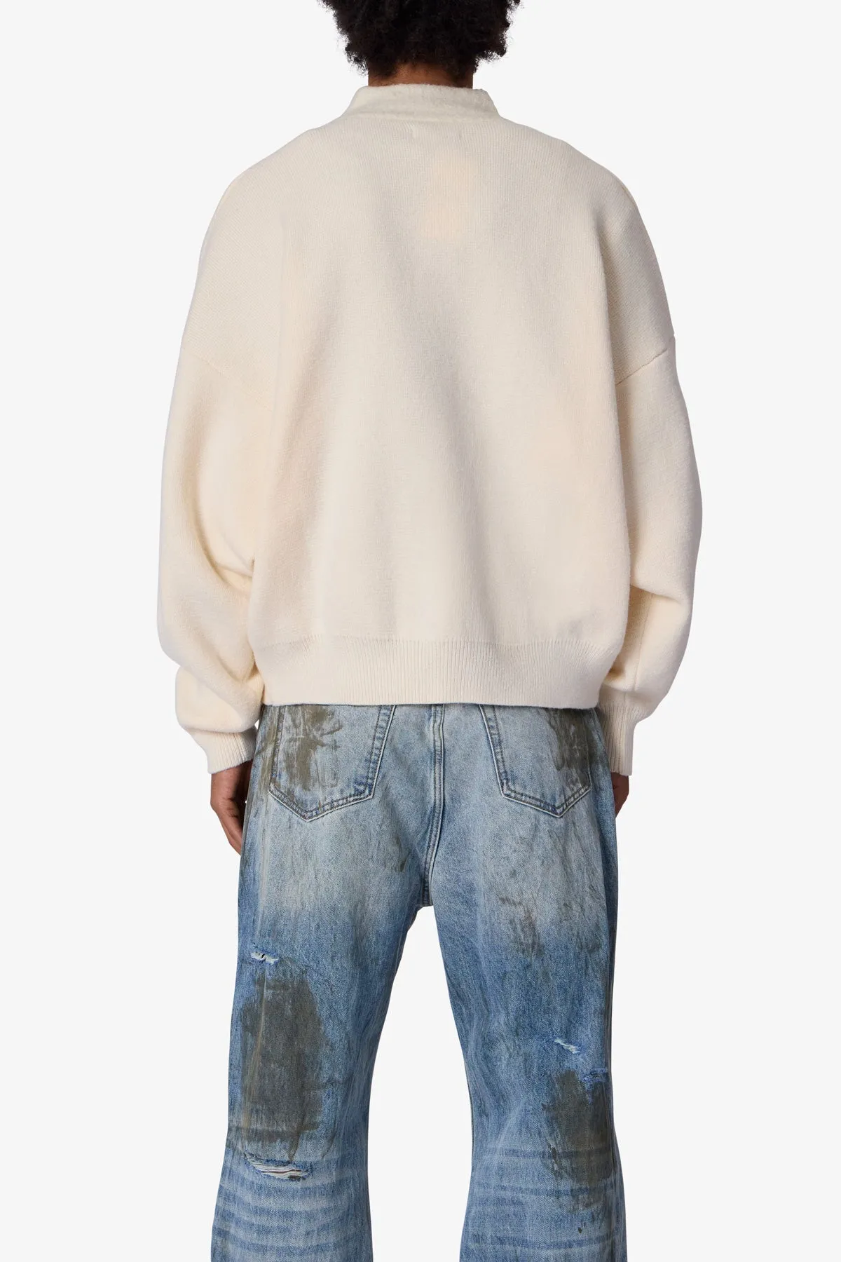 Crew V Neck Sweater - Cream sold by MNML product image thumbnail 5