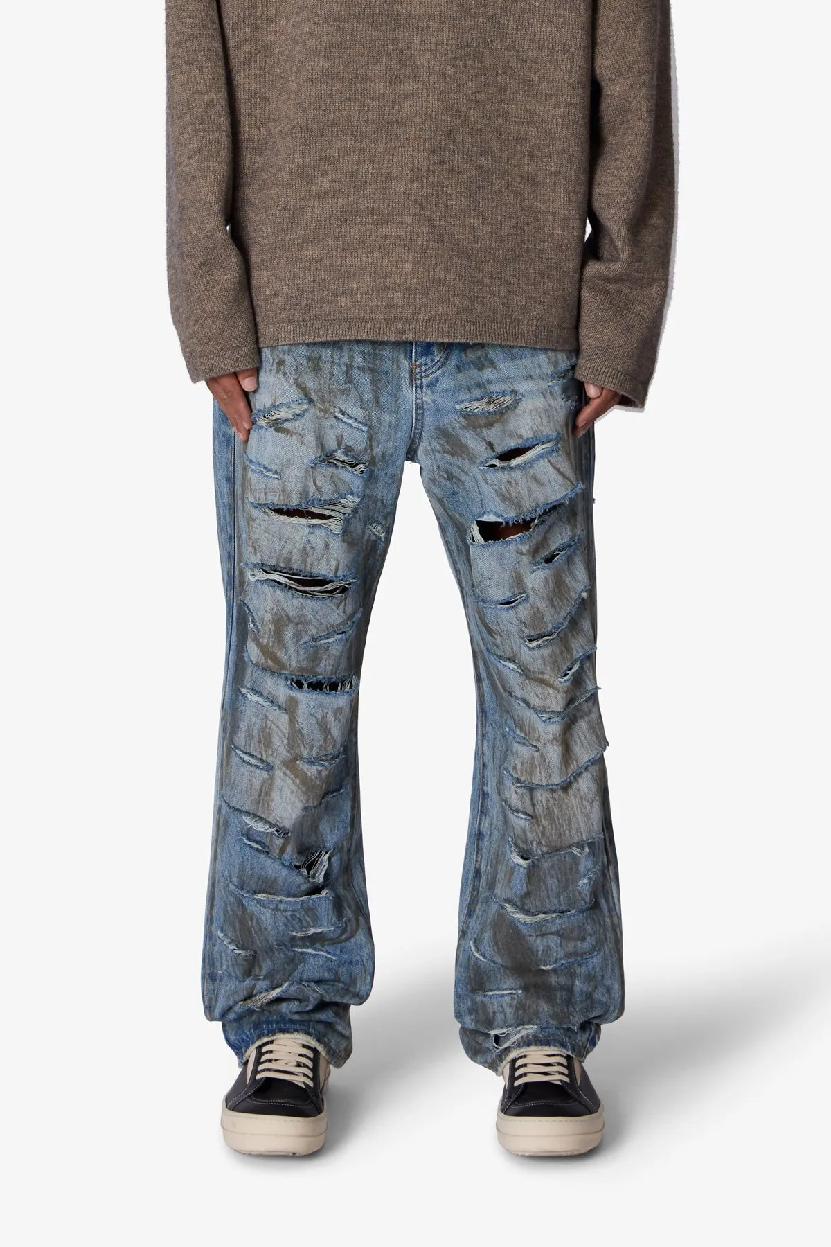 Ultra Baggy Thrashed Denim - Blue sold by MNML product image thumbnail 2