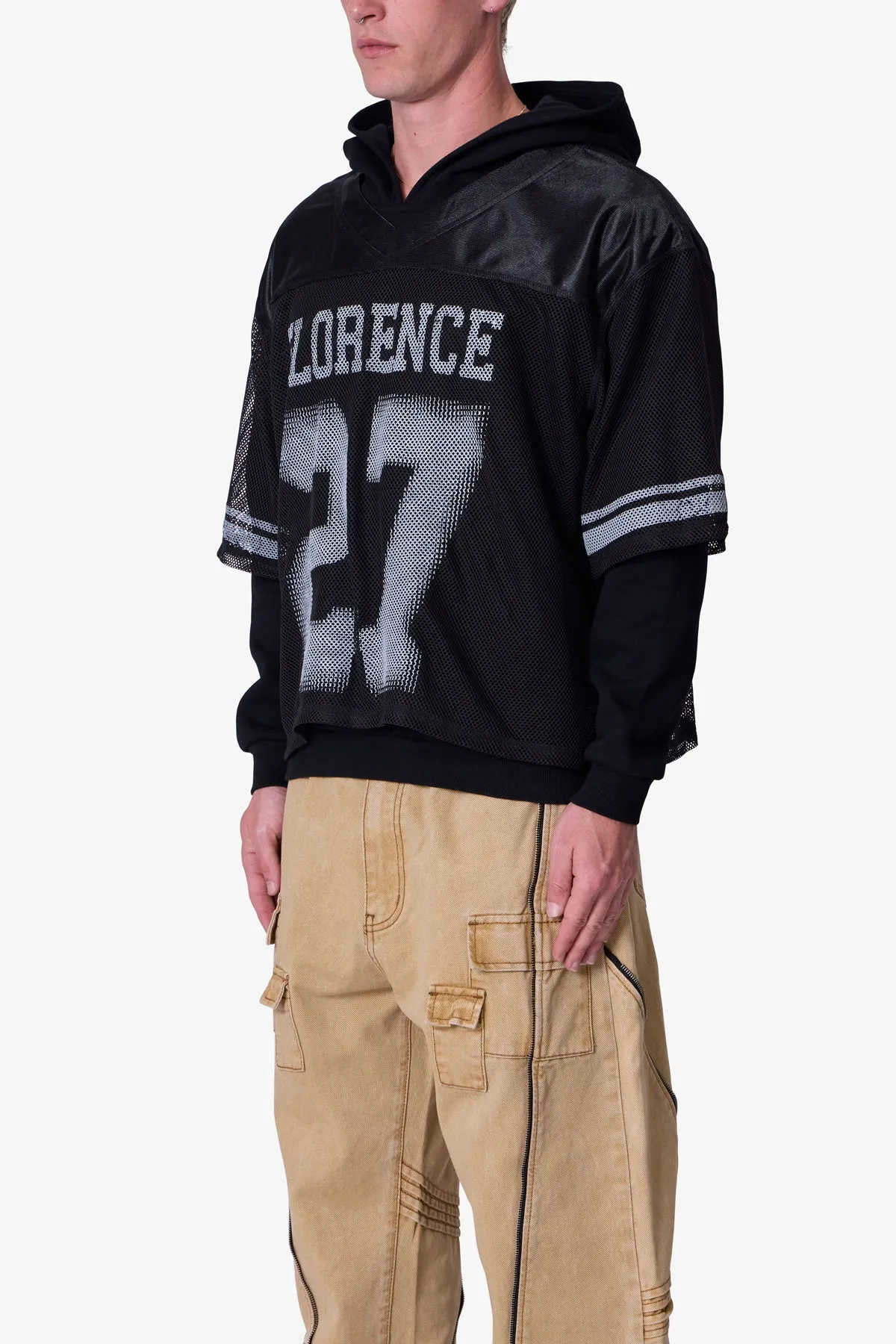 Layered Jersey Hoodie - Black sold by MNML product image thumbnail 3