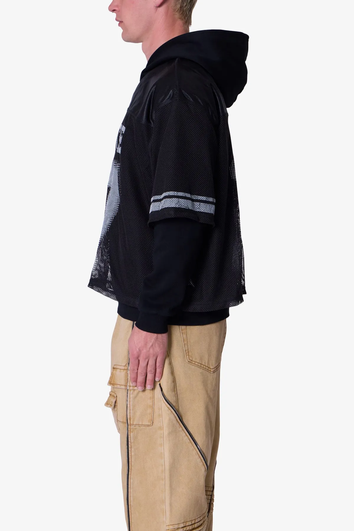 Layered Jersey Hoodie - Black sold by MNML product image thumbnail 4