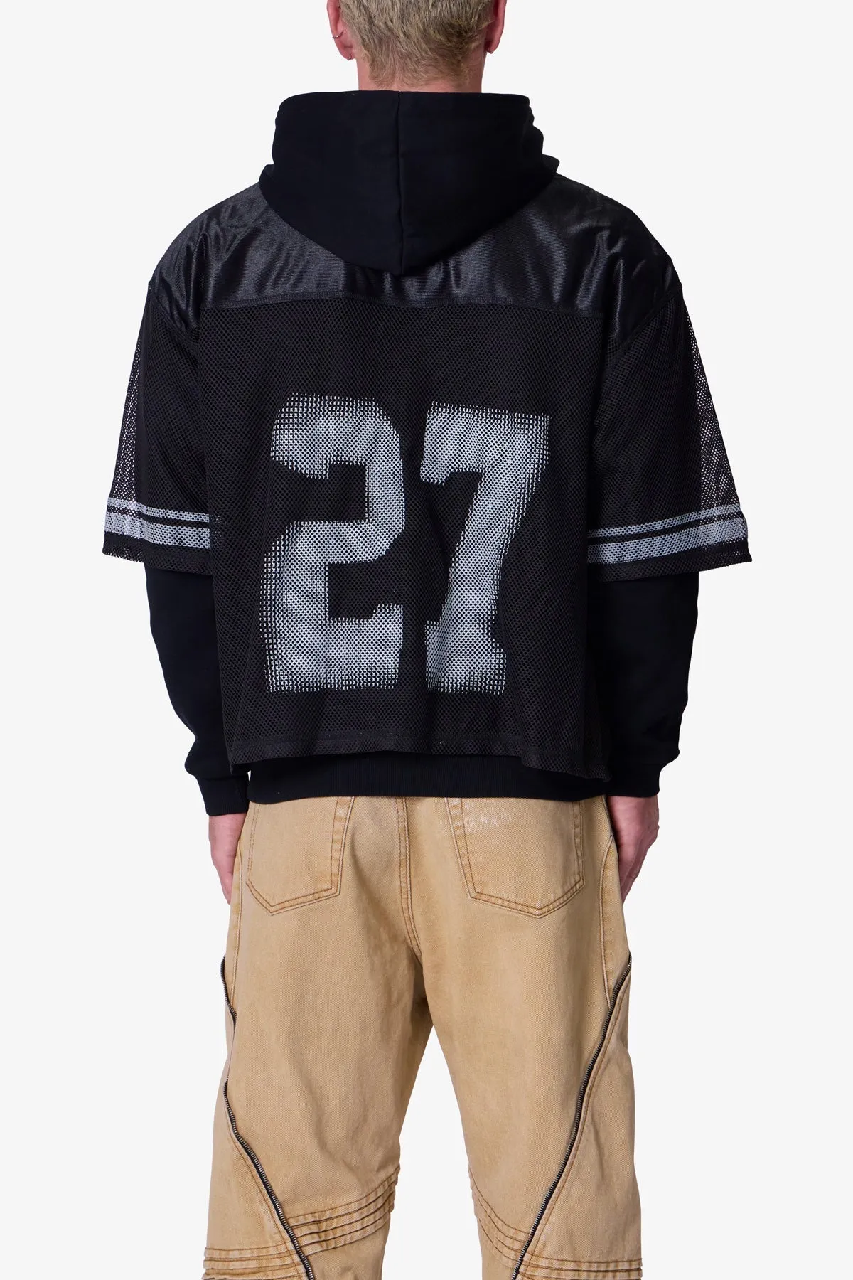 Layered Jersey Hoodie - Black sold by MNML product image thumbnail 5