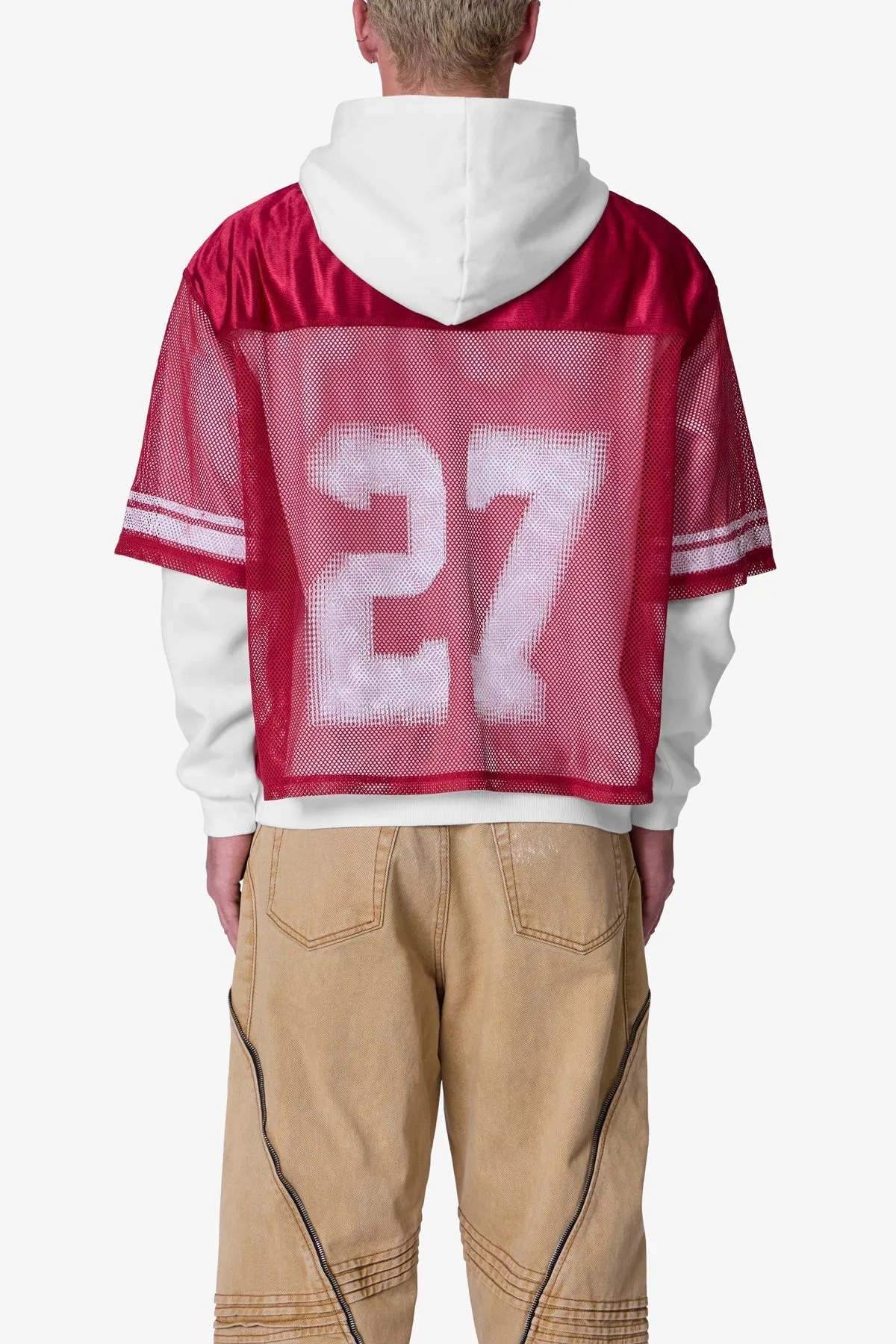 Layered Jersey Hoodie - Burgundy sold by MNML product image thumbnail 5