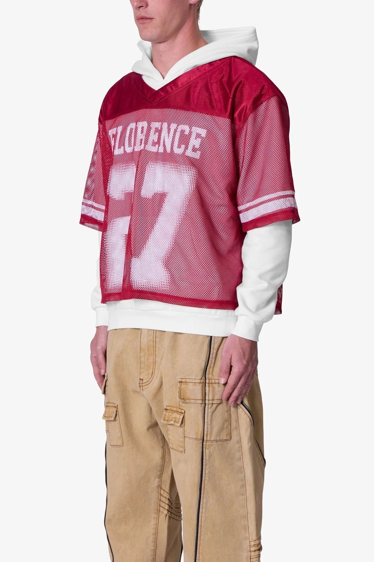 Layered Jersey Hoodie - Burgundy sold by MNML product image thumbnail 3