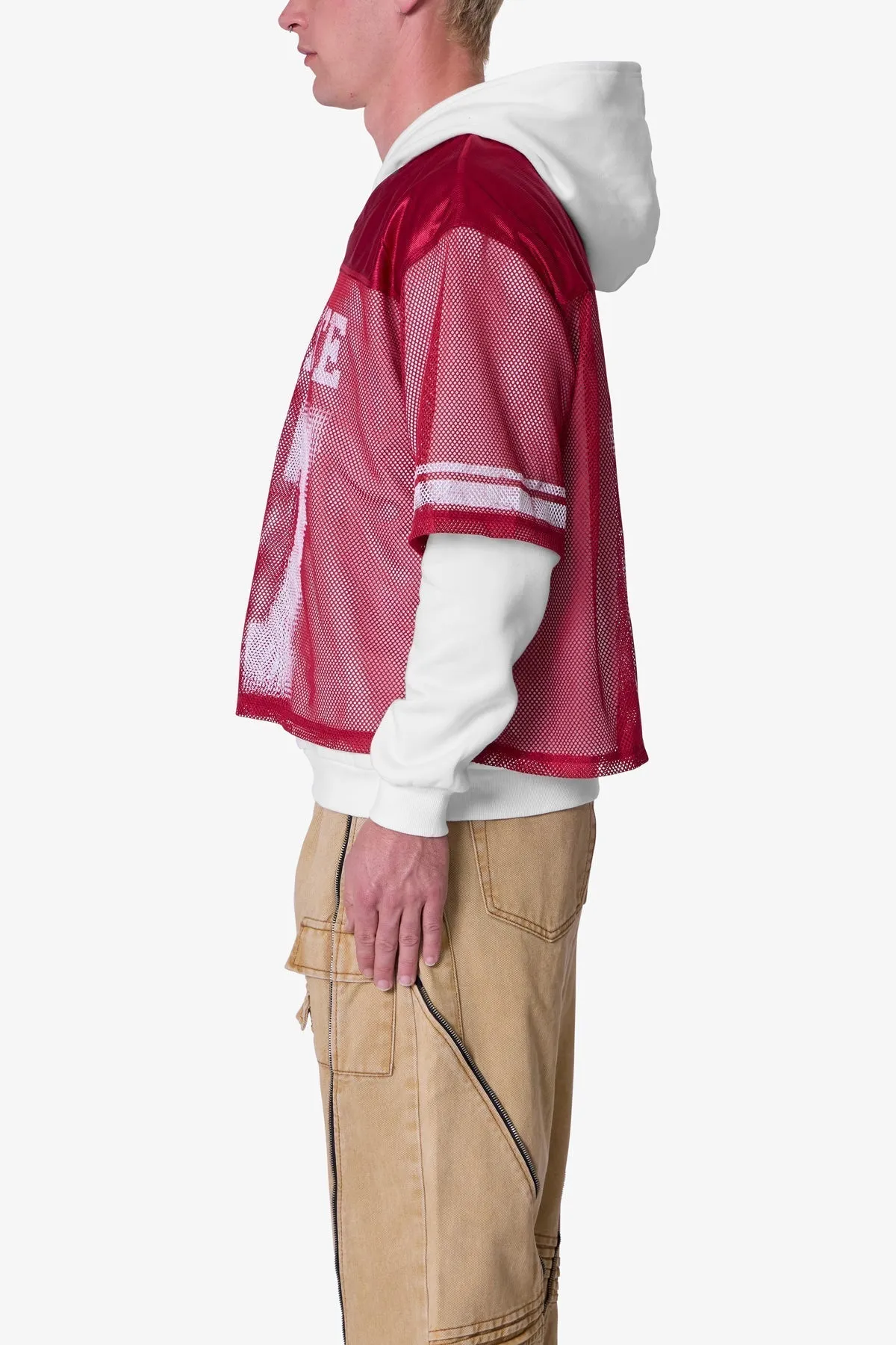 Layered Jersey Hoodie - Burgundy sold by MNML product image thumbnail 4