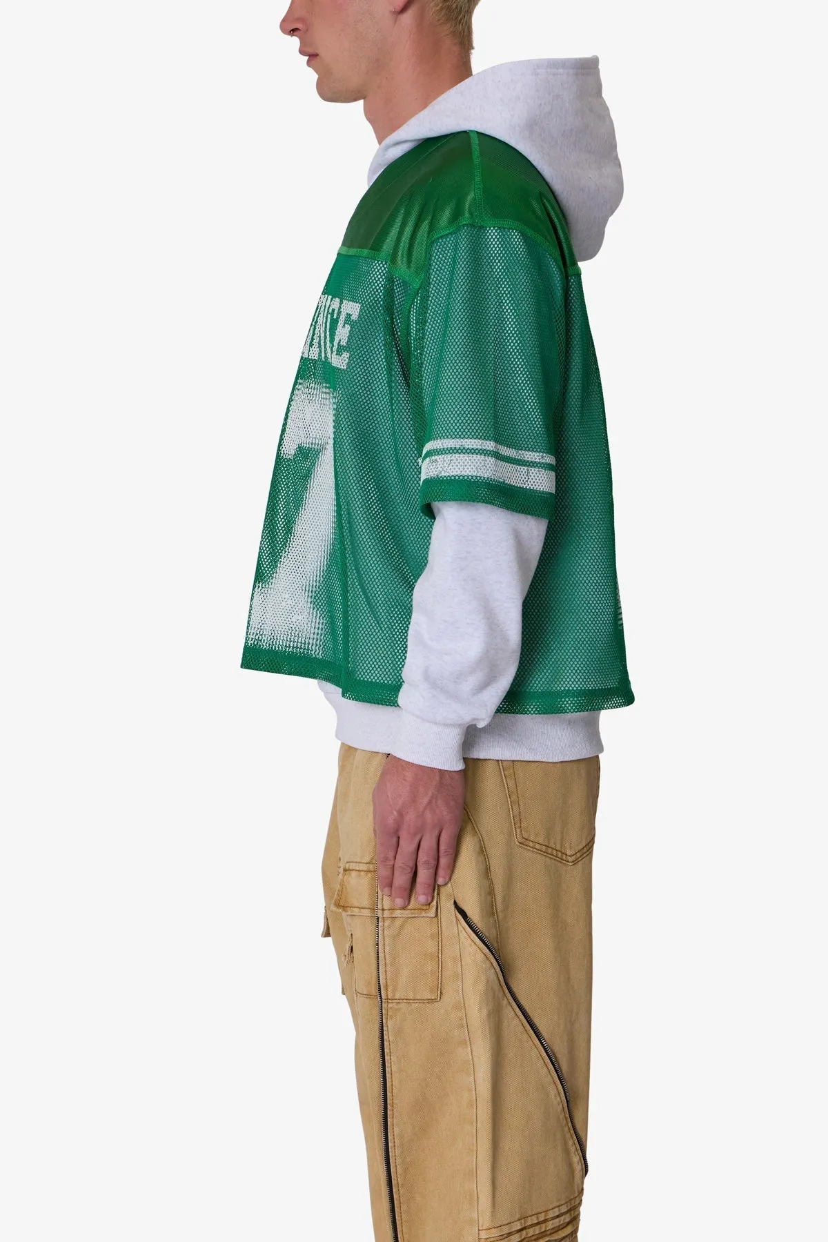 Layered Jersey Hoodie - Green sold by MNML product image thumbnail 4