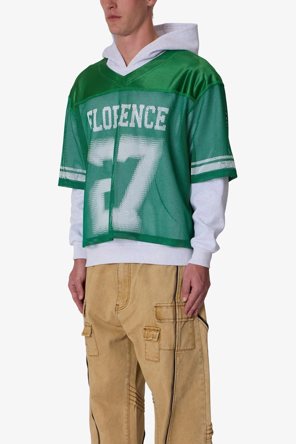 Layered Jersey Hoodie - Green sold by MNML product image thumbnail 3