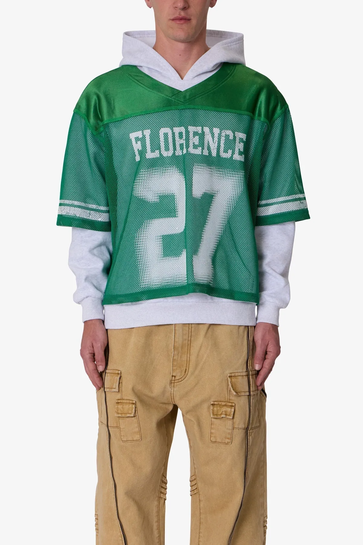 Layered Jersey Hoodie - Green sold by MNML product image thumbnail 2