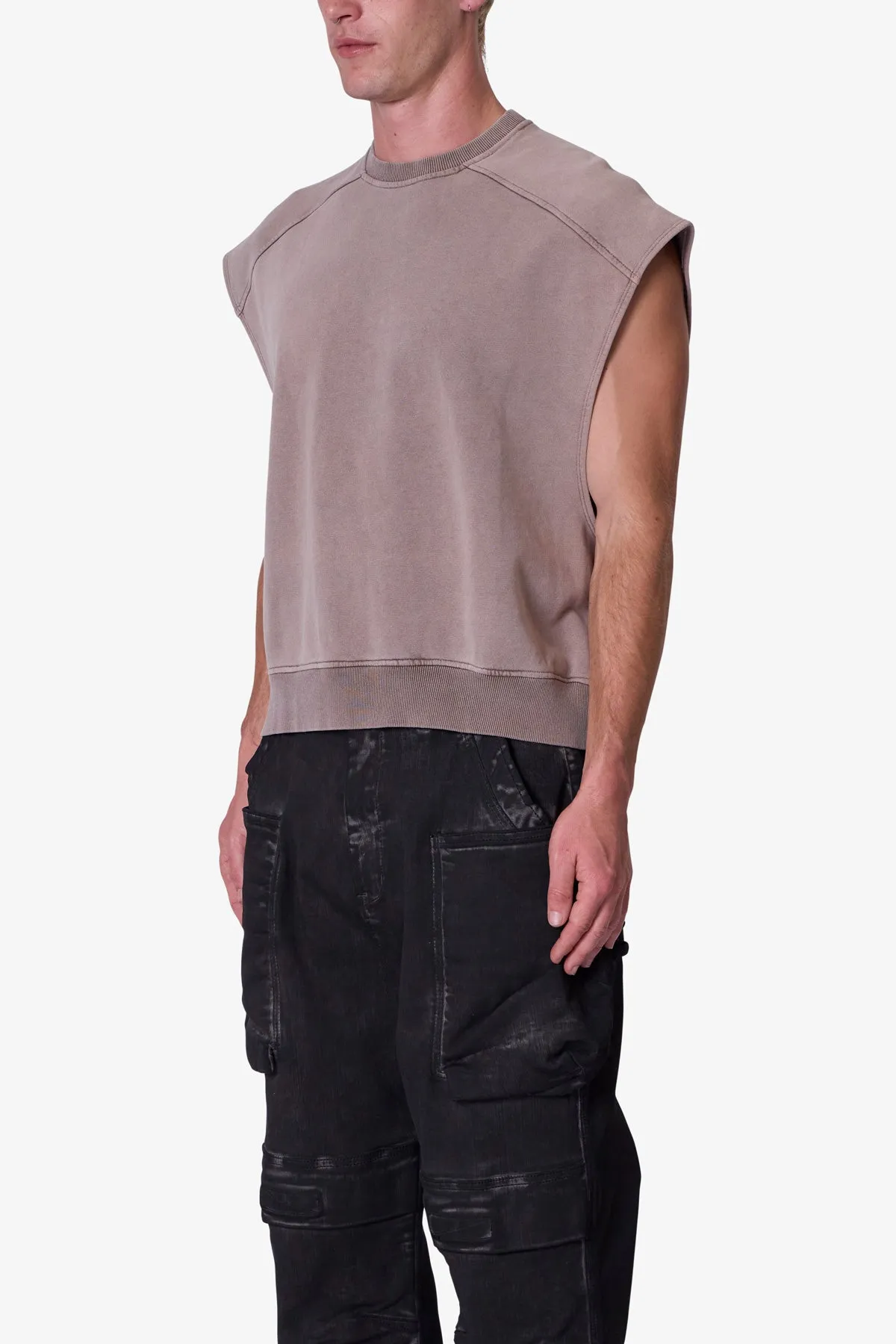 Sleeveless Rag Shirt - Washed Brown sold by MNML product image thumbnail 3