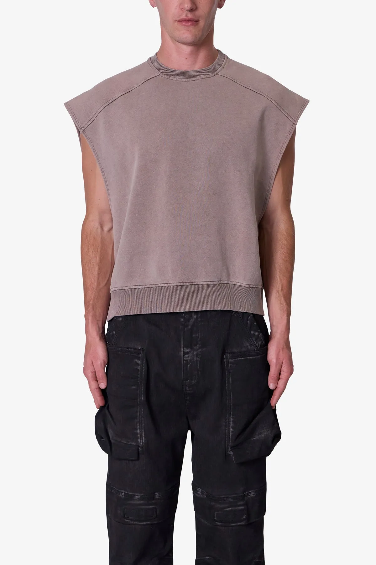 Sleeveless Rag Shirt - Washed Brown sold by MNML product image thumbnail 2
