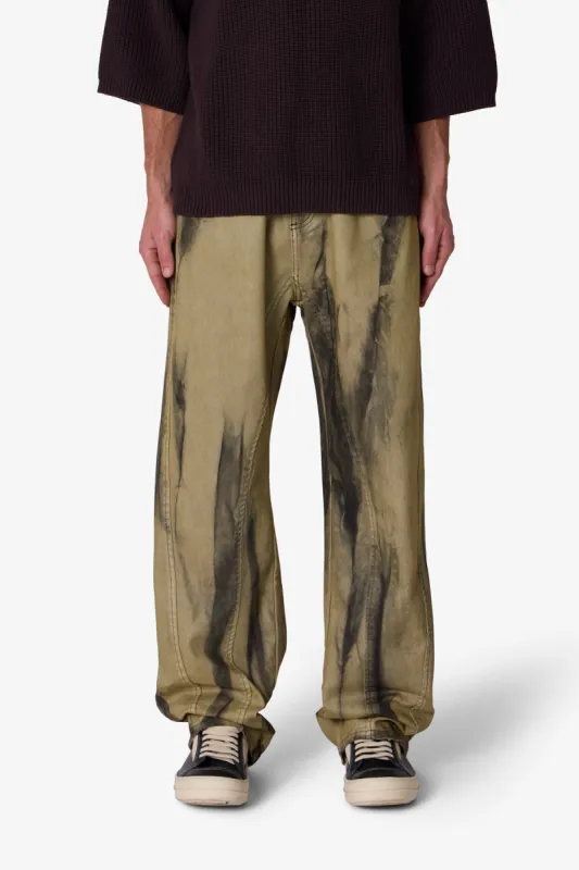 Ultra Baggy Tie Dye Denim - Black/Green sold by MNML
