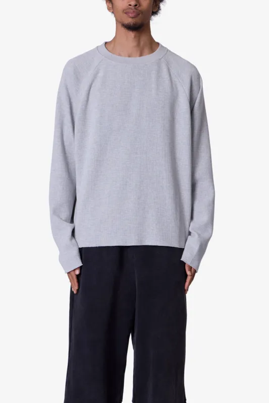 Washed Thermal L/S Tee - Heather Grey sold by MNML