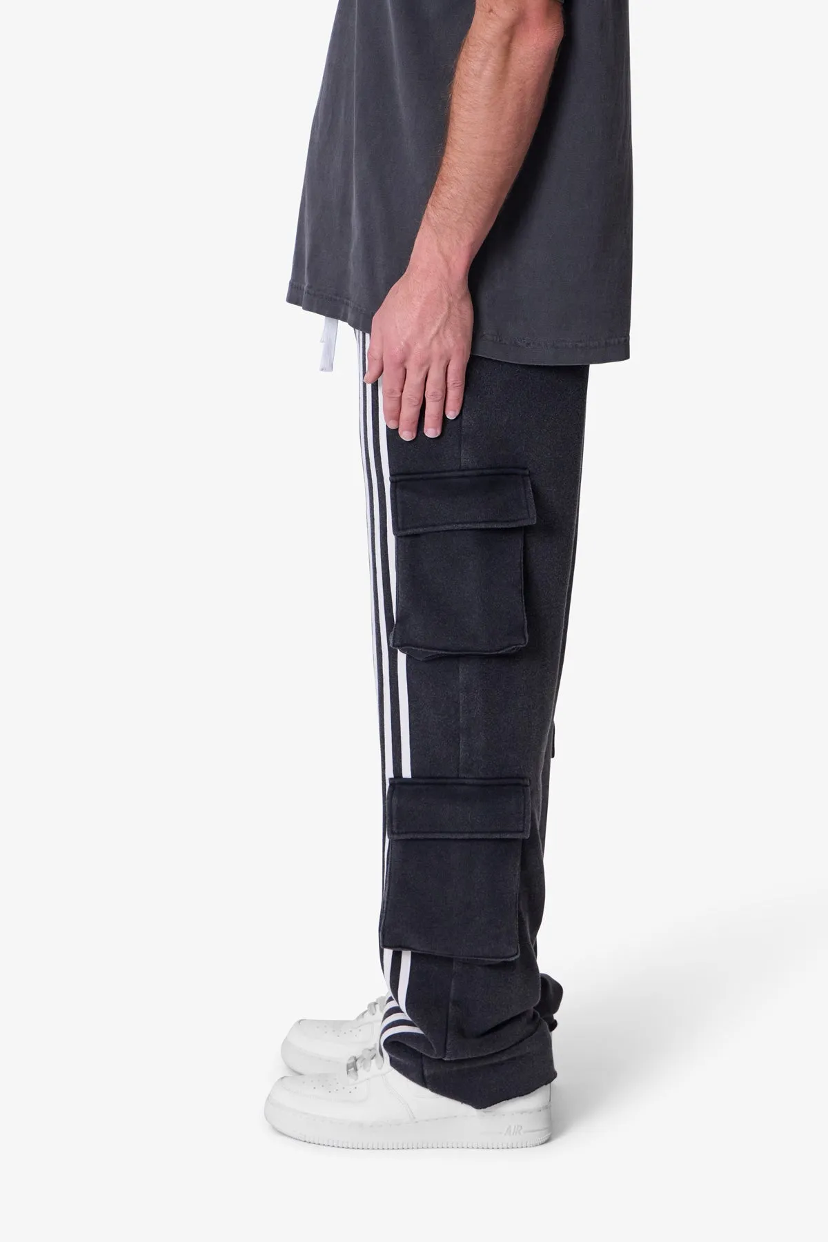 Front Stripe Sweatpants - Washed Black sold by MNML product image thumbnail 4