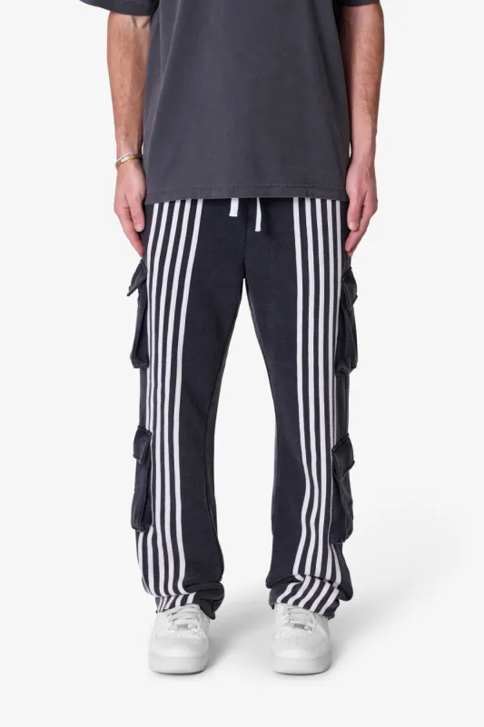 Front Stripe Sweatpants - Washed Black sold by MNML