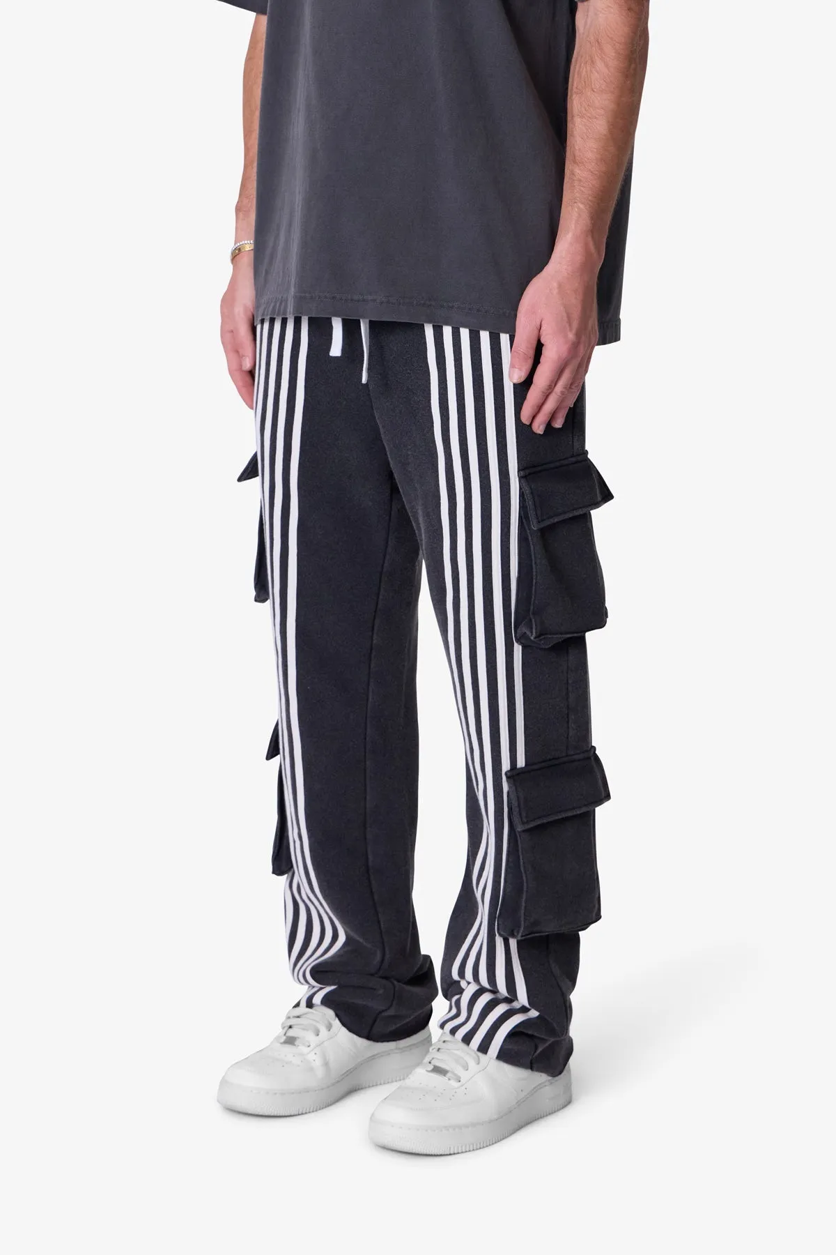 Front Stripe Sweatpants - Washed Black sold by MNML product image thumbnail 3