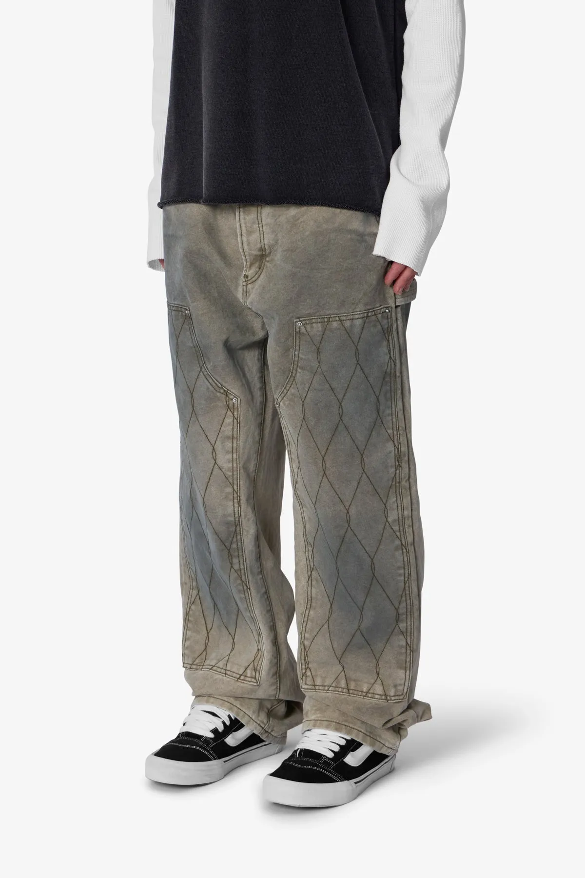 Ultra Baggy Chainlink Double Knee Pants - Khaki sold by MNML product image thumbnail 3