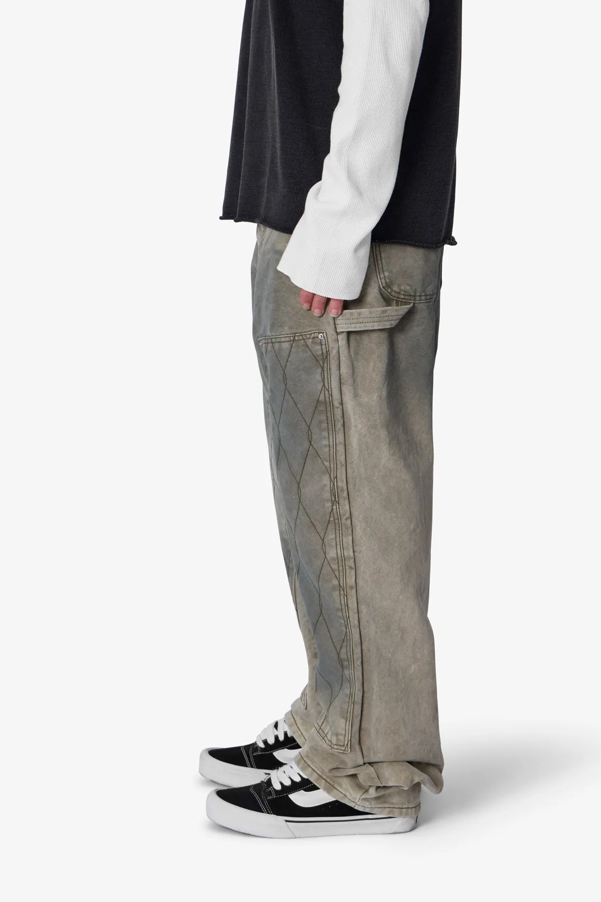 Ultra Baggy Chainlink Double Knee Pants - Khaki sold by MNML product image thumbnail 4