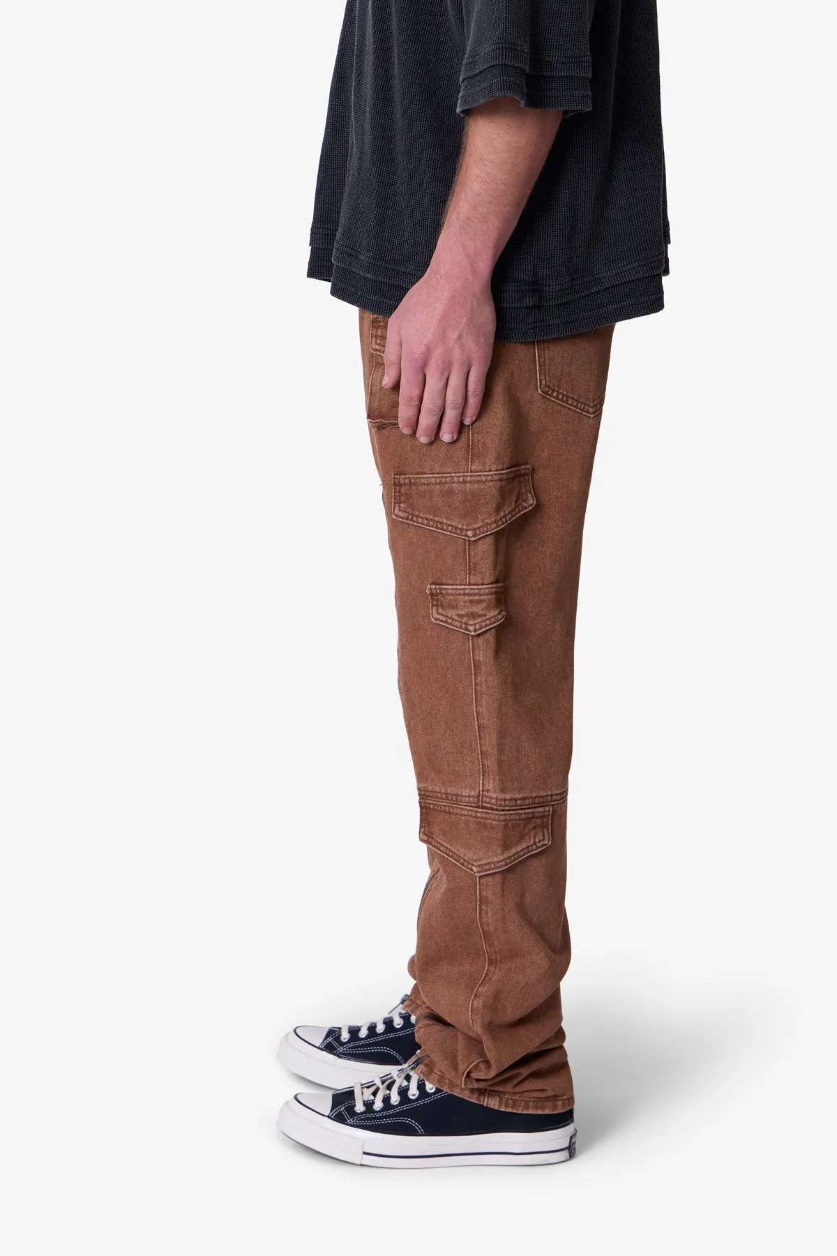 V725 Cargo Zipper Denim - Brown sold by MNML product image thumbnail 4