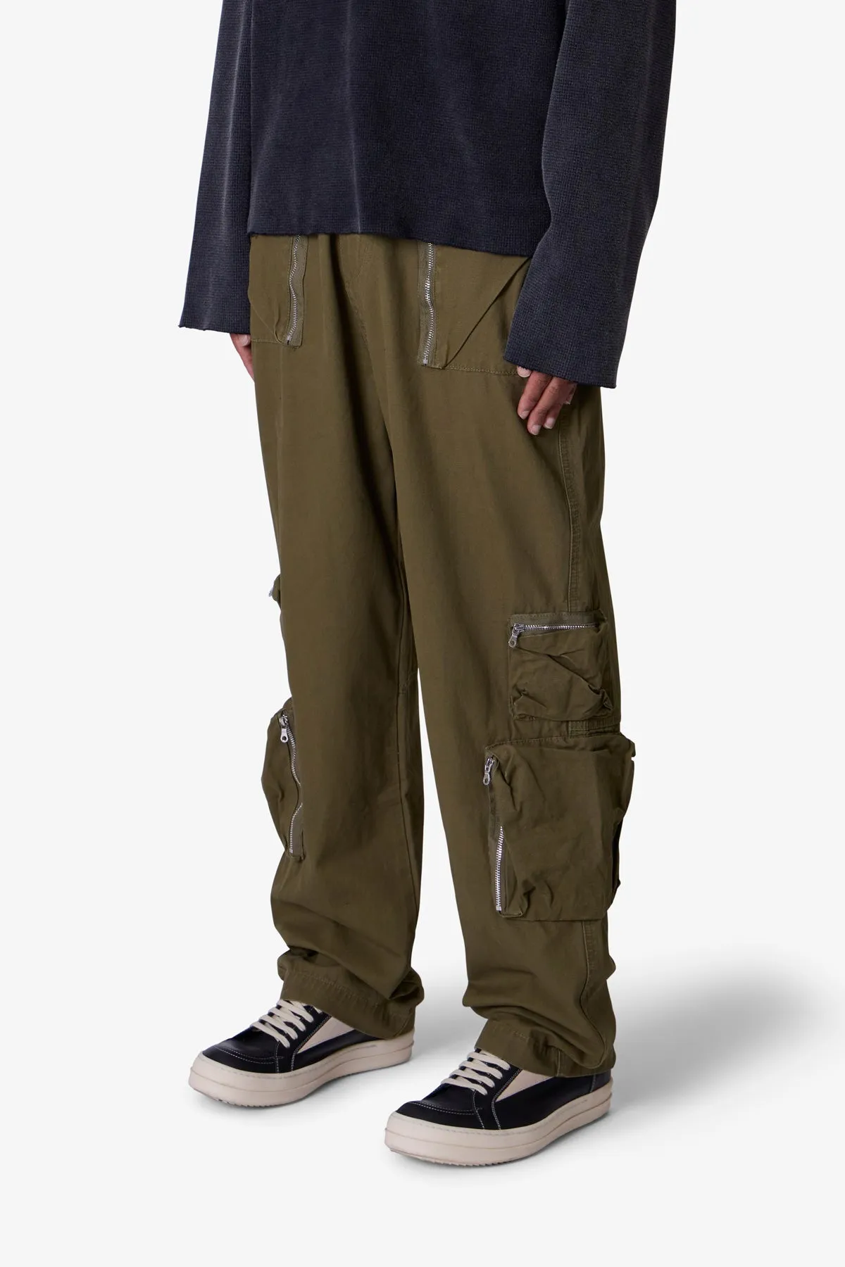 Ultra Baggy Tactical Cargo Pants - Olive sold by MNML product image thumbnail 3