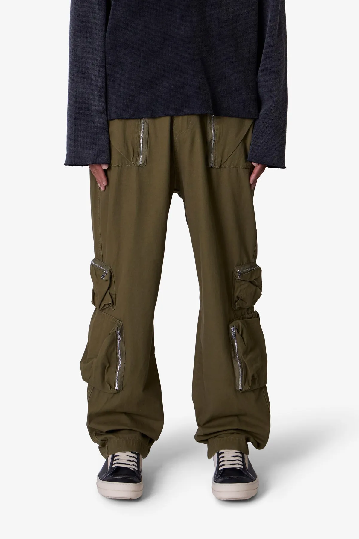 Ultra Baggy Tactical Cargo Pants - Olive sold by MNML product image thumbnail 2
