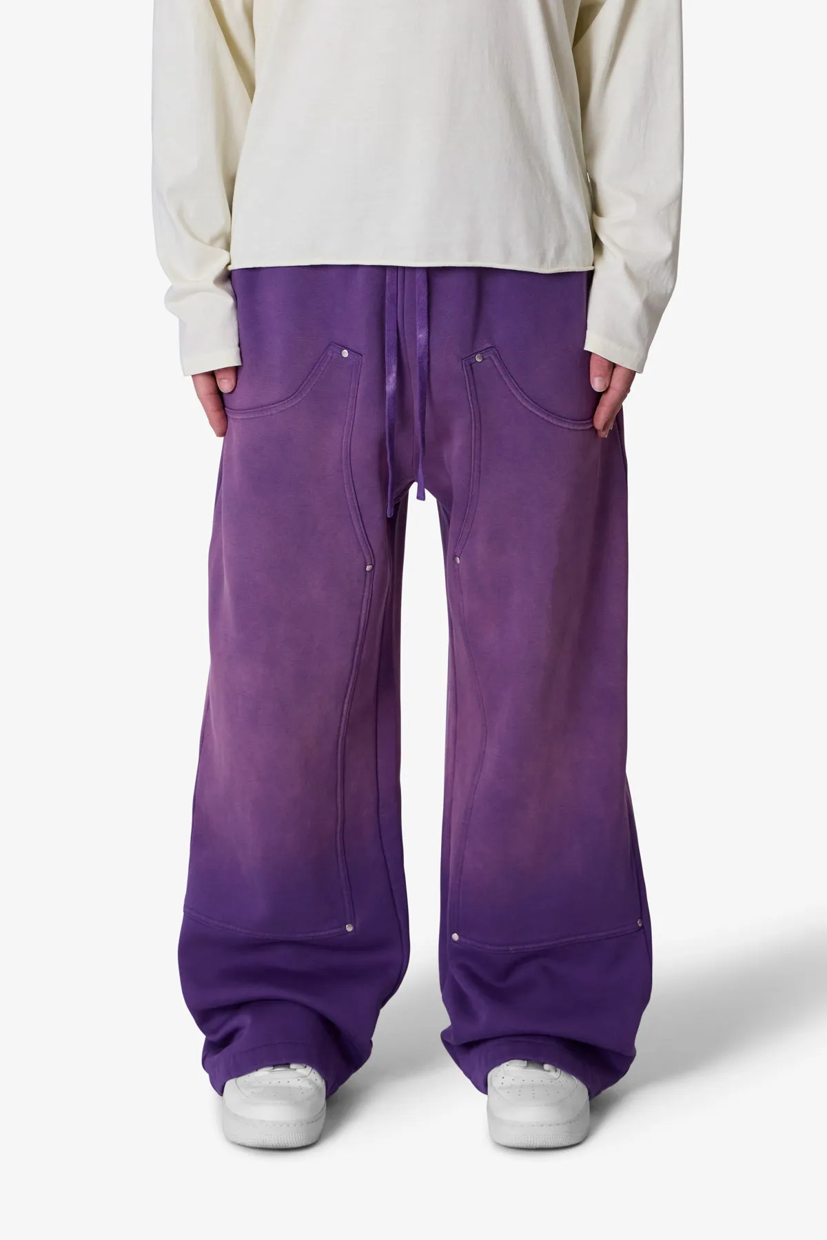 West Double Knee Sweatpants - Purple sold by MNML