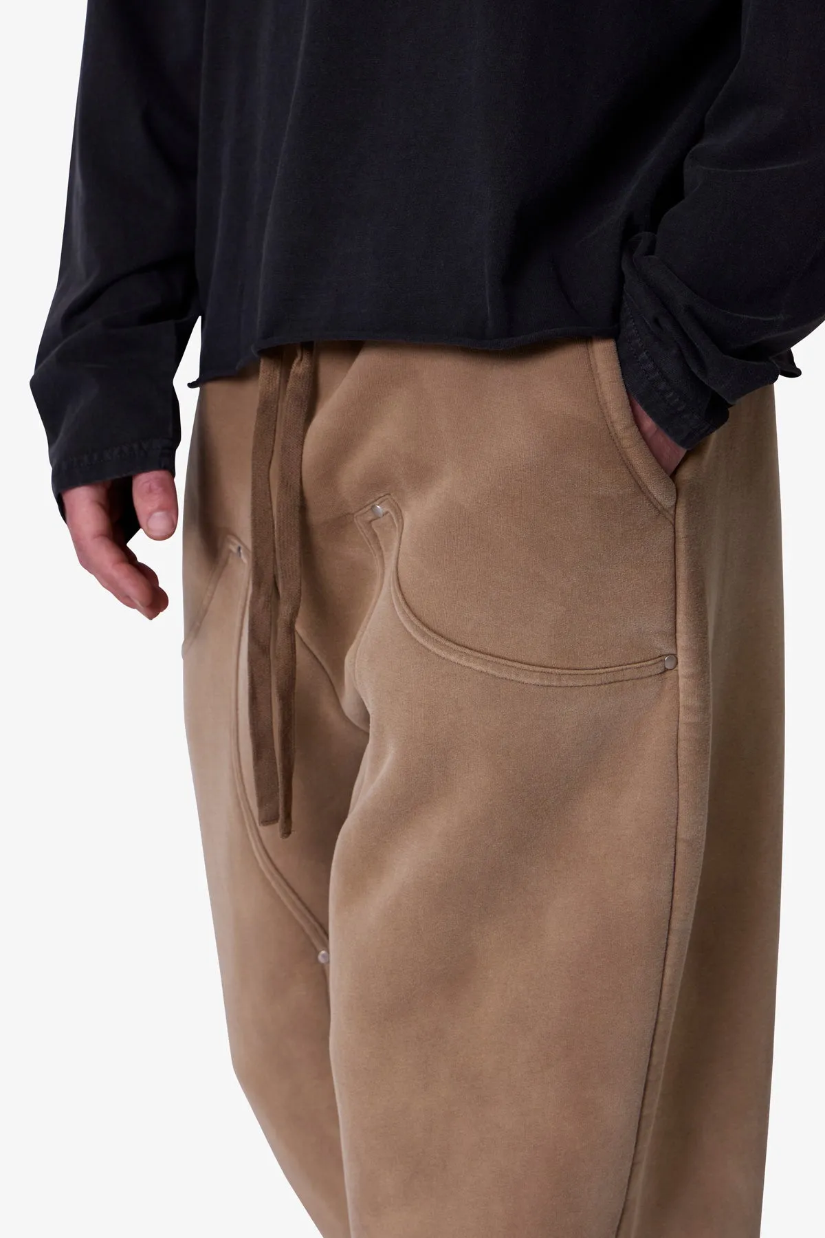 West Double Knee Sweatpants - Tan sold by MNML product image thumbnail 5