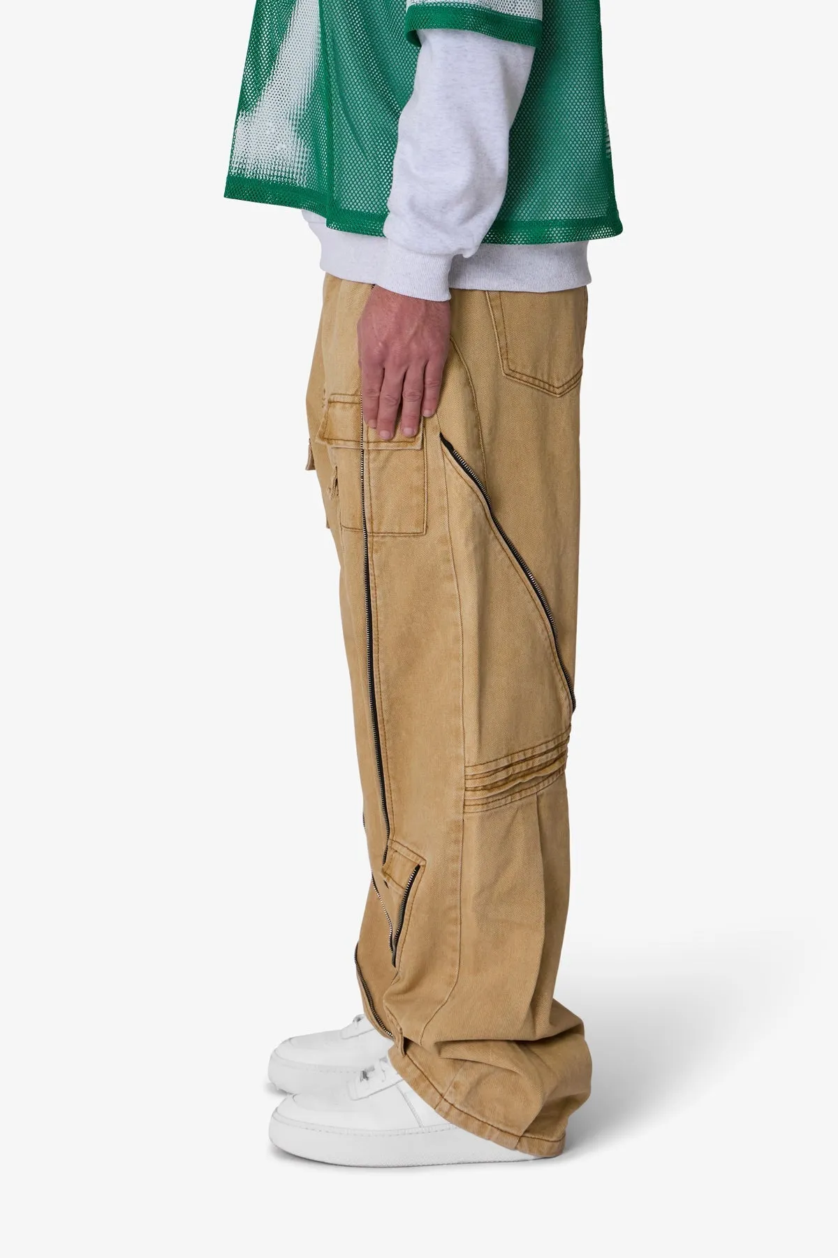 Ultra Baggy Grid Lock Denim - Brown sold by MNML product image thumbnail 4