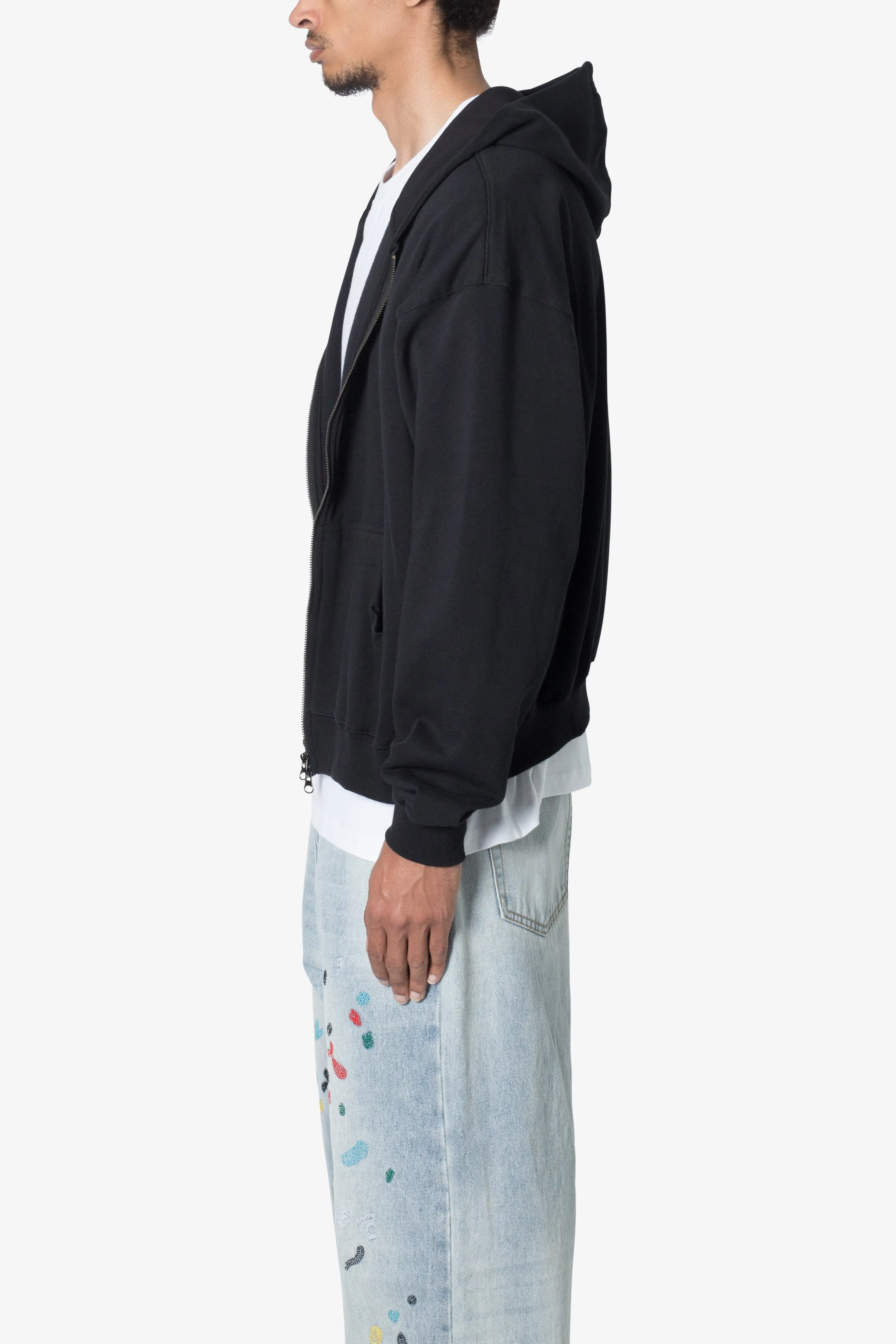 Basic Zip Up Hoodie - Black sold by MNML product image thumbnail 4