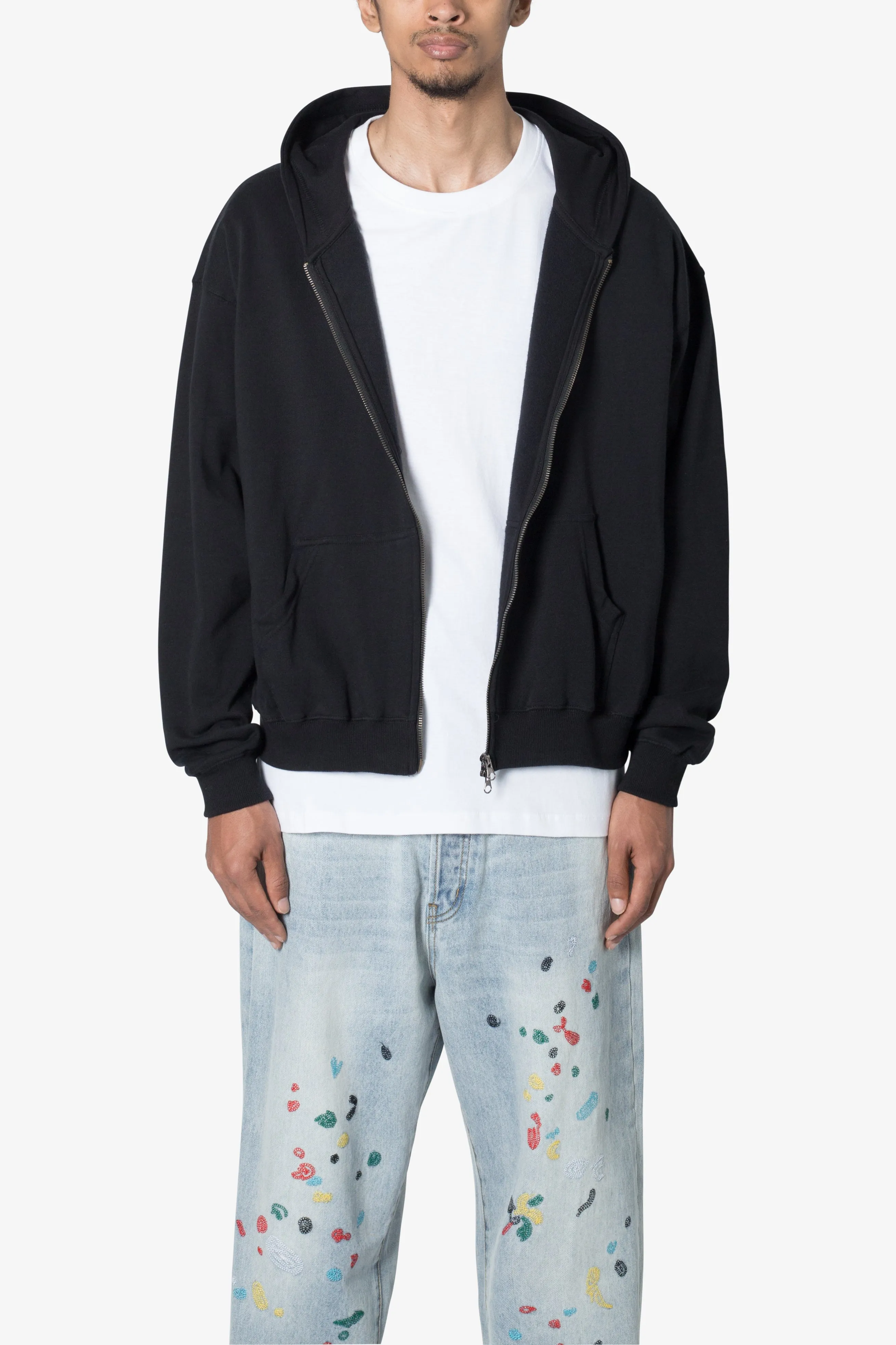 Basic Zip Up Hoodie - Black sold by MNML product image thumbnail 2