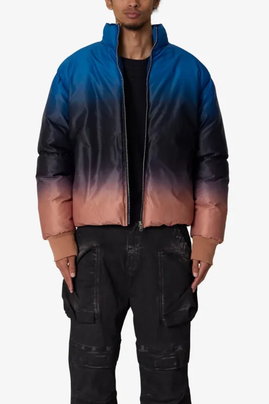 Jupiter Ombre Puffer Jacket - Blue/Pink made by MNML