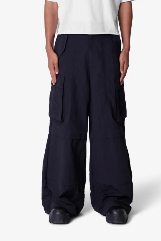 Nylon Rave Cargo Pants - Black sold by MNML